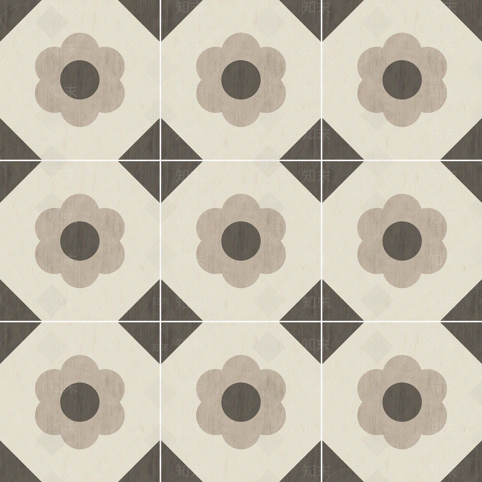 复古印花仿木纹花砖贴图下载【ID:1112076113】