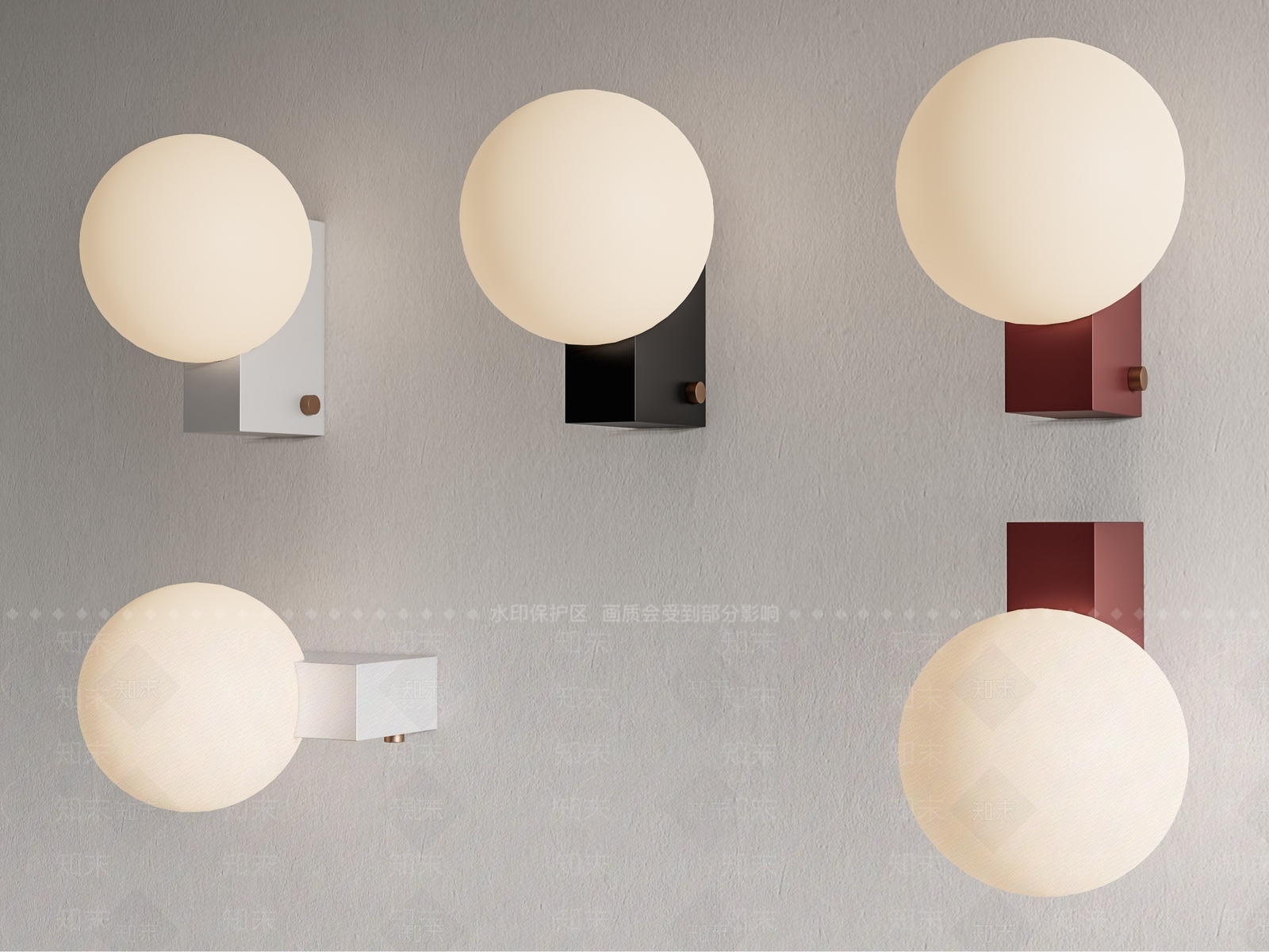 Tradition现代球形壁灯SU模型下载【ID:1112079537】