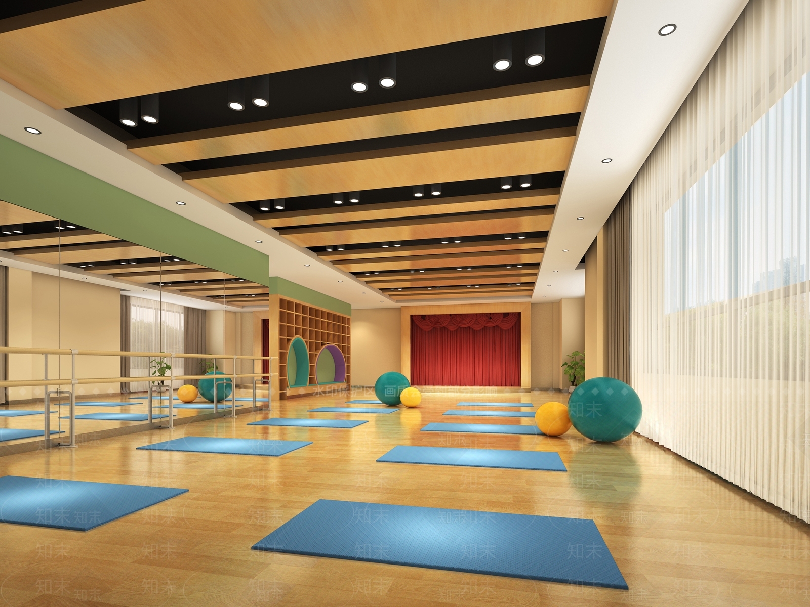 现代瑜伽室3D模型下载【ID:1112084005】