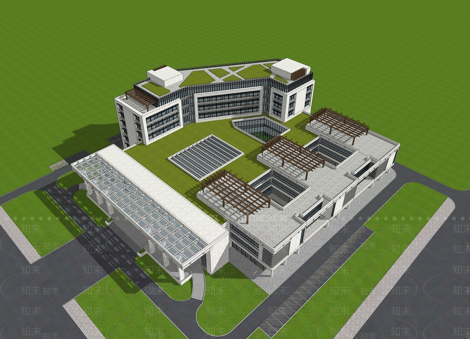 现代医疗建筑SU模型下载【ID:1112084769】