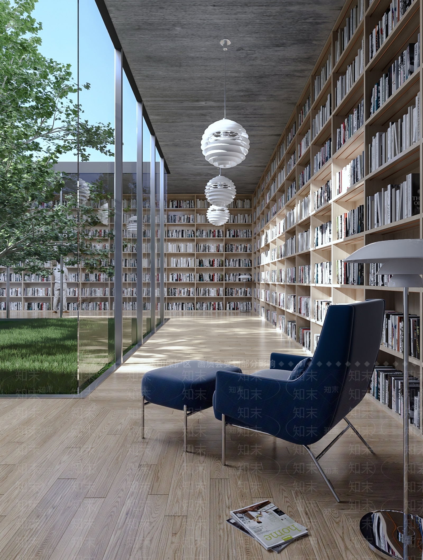现代图书馆3D模型下载【ID:1112089748】