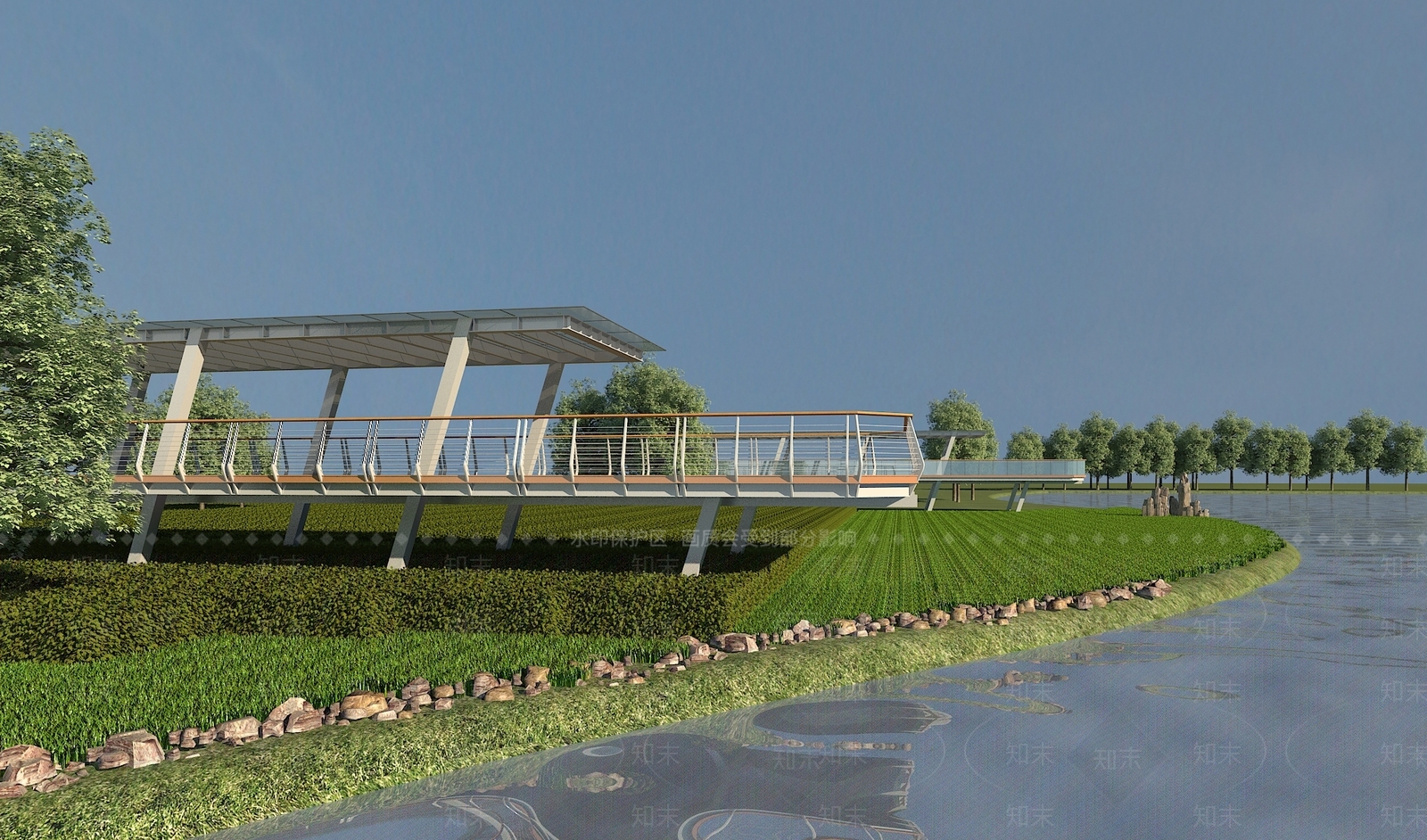 现代景观亲水平台3D模型下载【ID:1112097538】