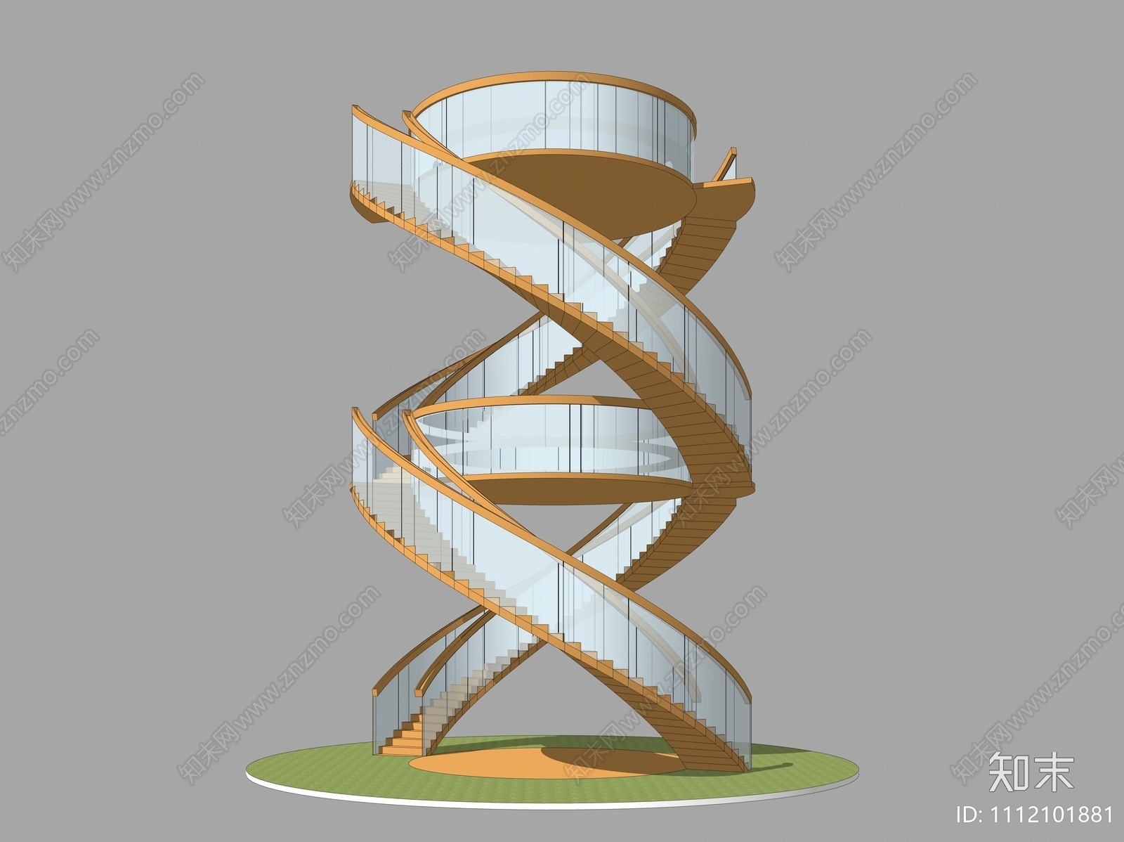 现代旋转楼梯SU模型下载【ID:1112101881】