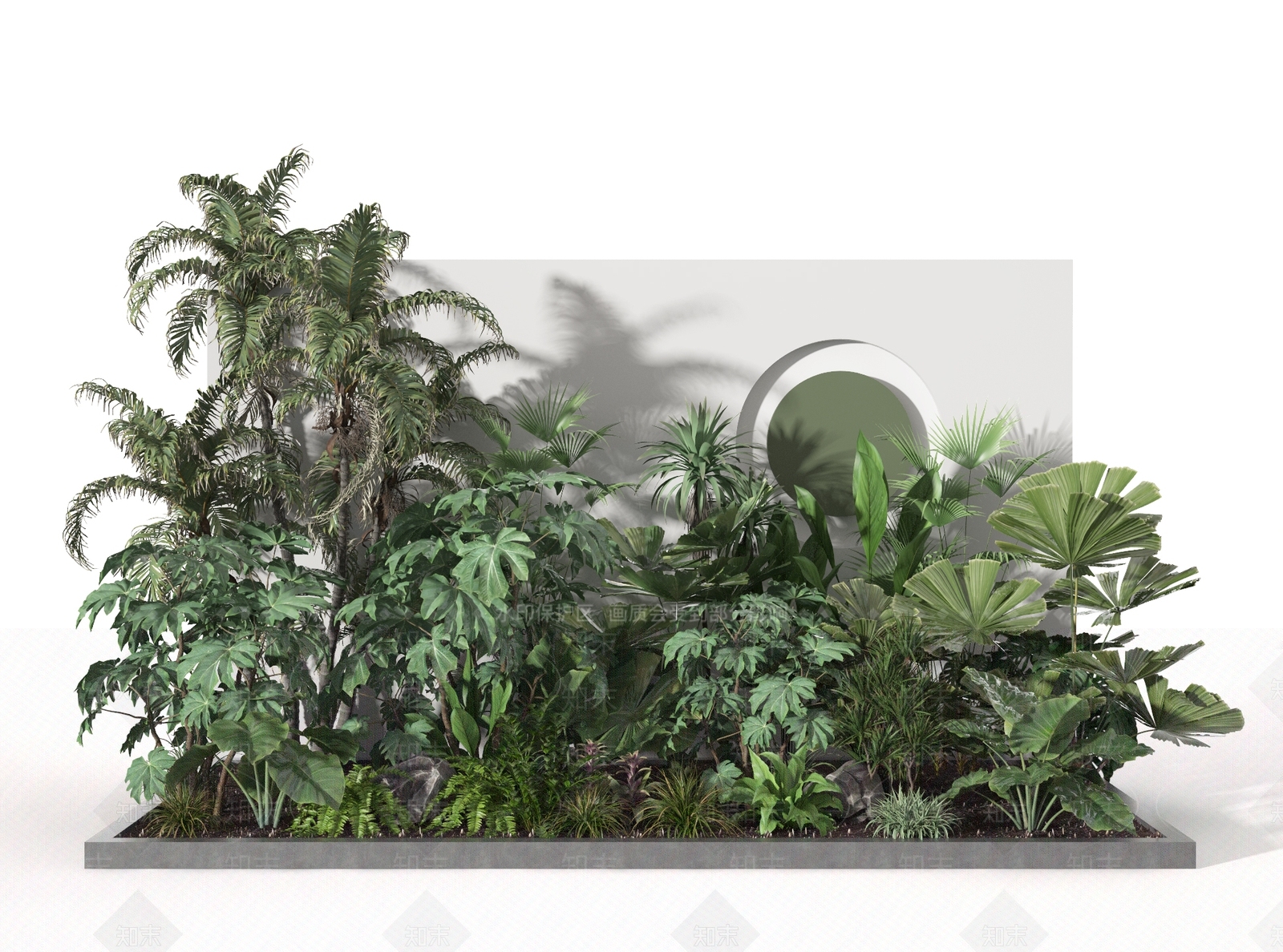 现代植物堆3D模型下载【ID:1112105111】