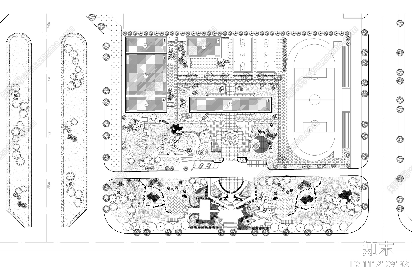校园概念规划平面图施工图下载【ID:1112109192】