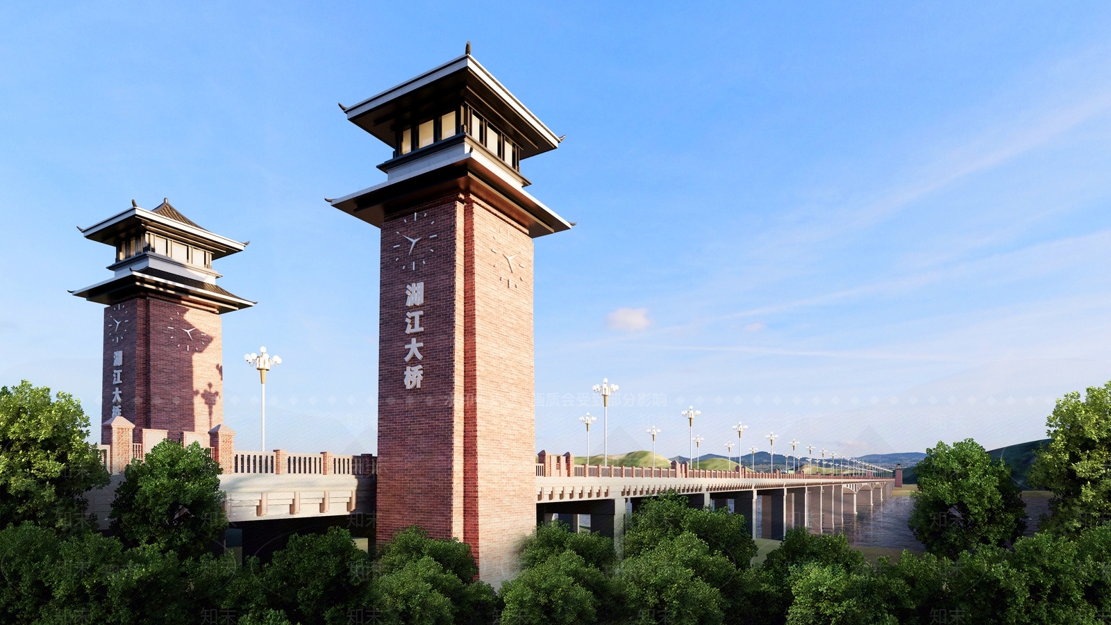 新中式大桥SU模型下载【ID:1112112456】