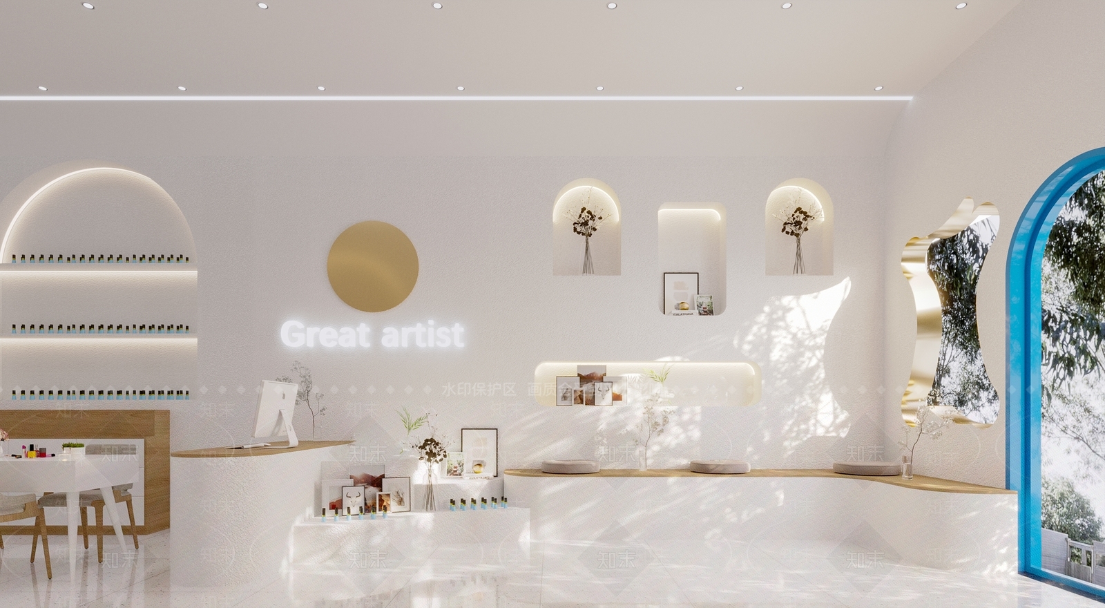 现代美甲店3D模型下载【ID:1112112815】