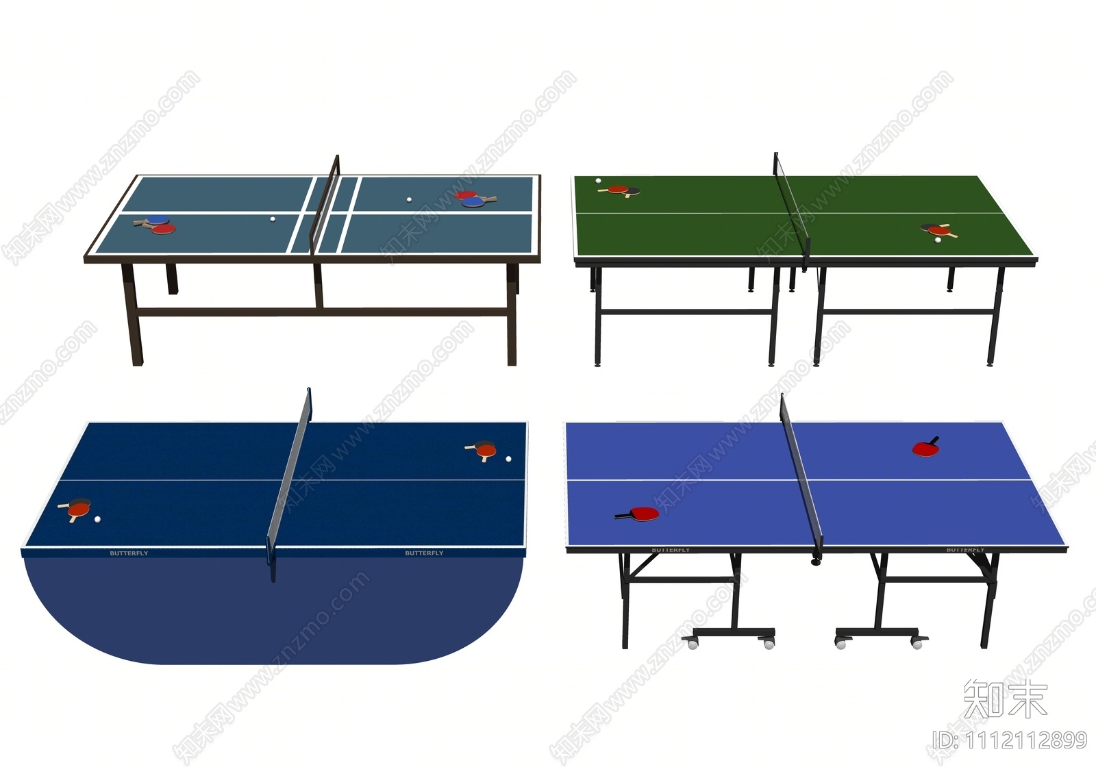 现代乒乓球桌SU模型下载【ID:1112112899】