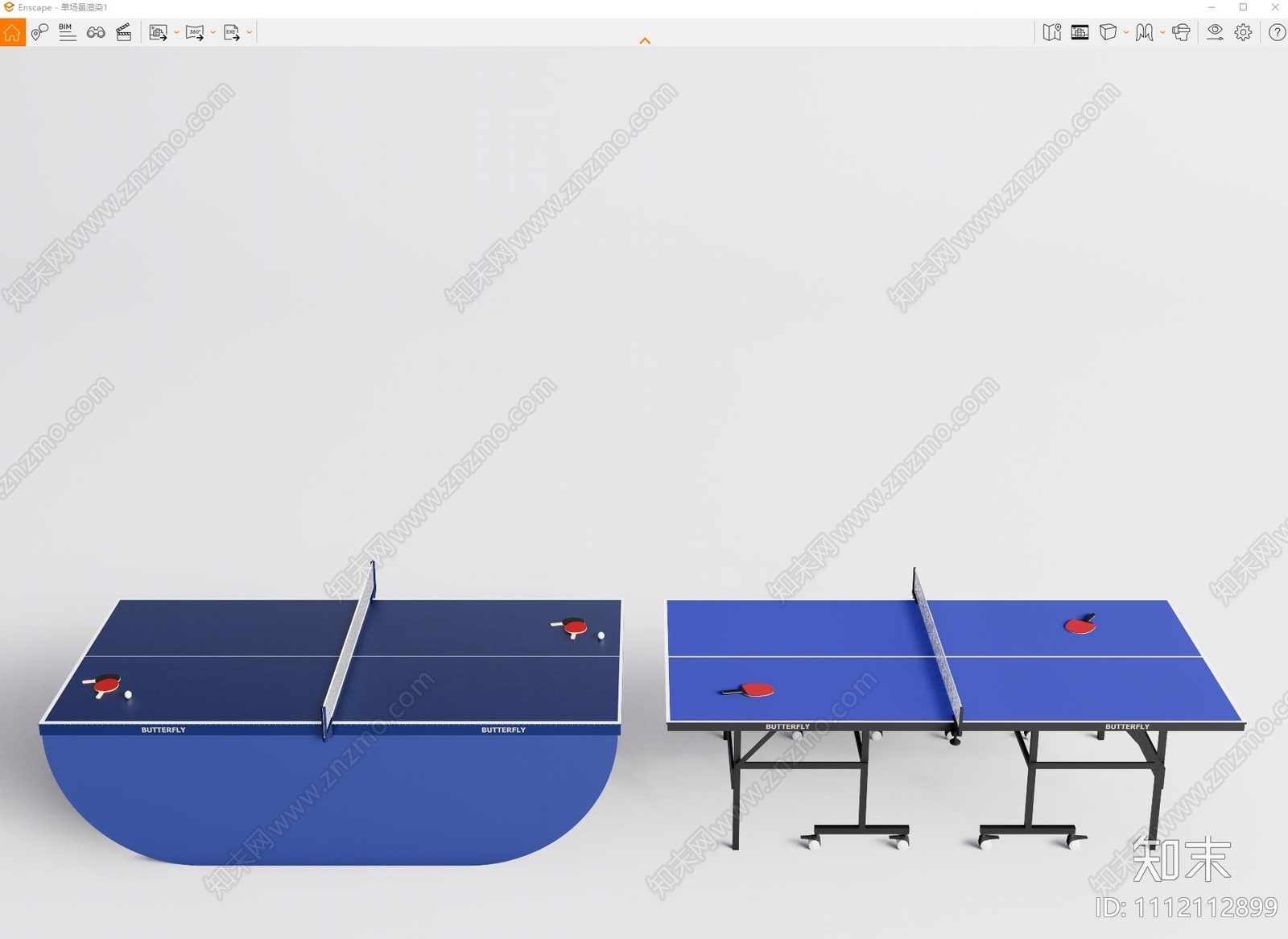 现代乒乓球桌SU模型下载【ID:1112112899】