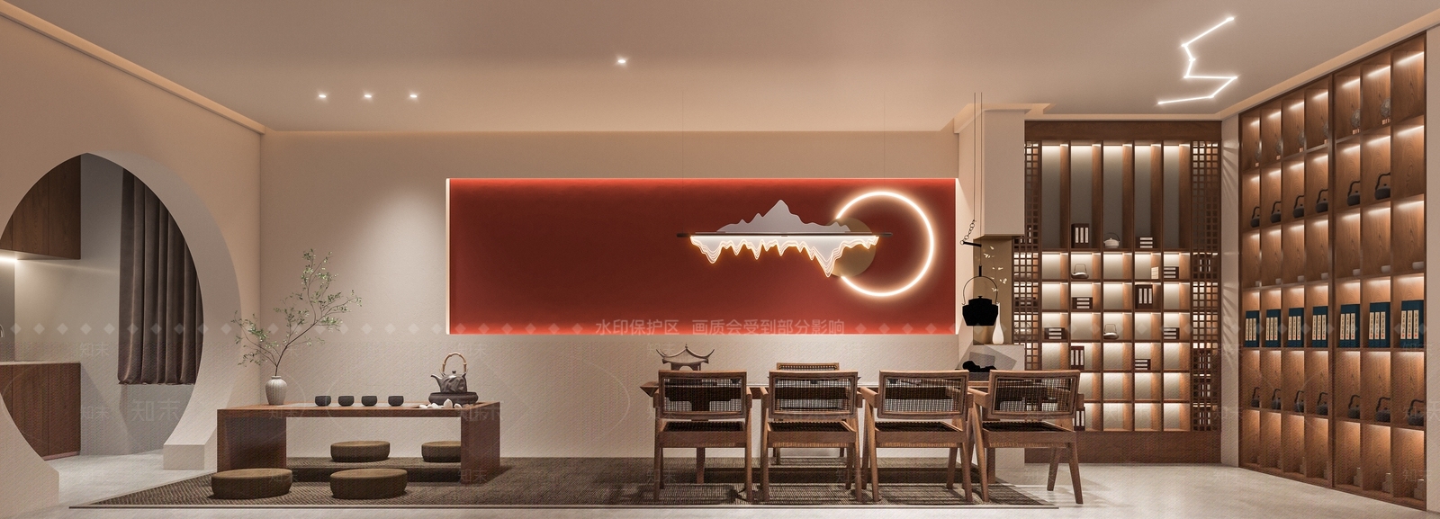 新中式茶馆SU模型下载【ID:1112115454】