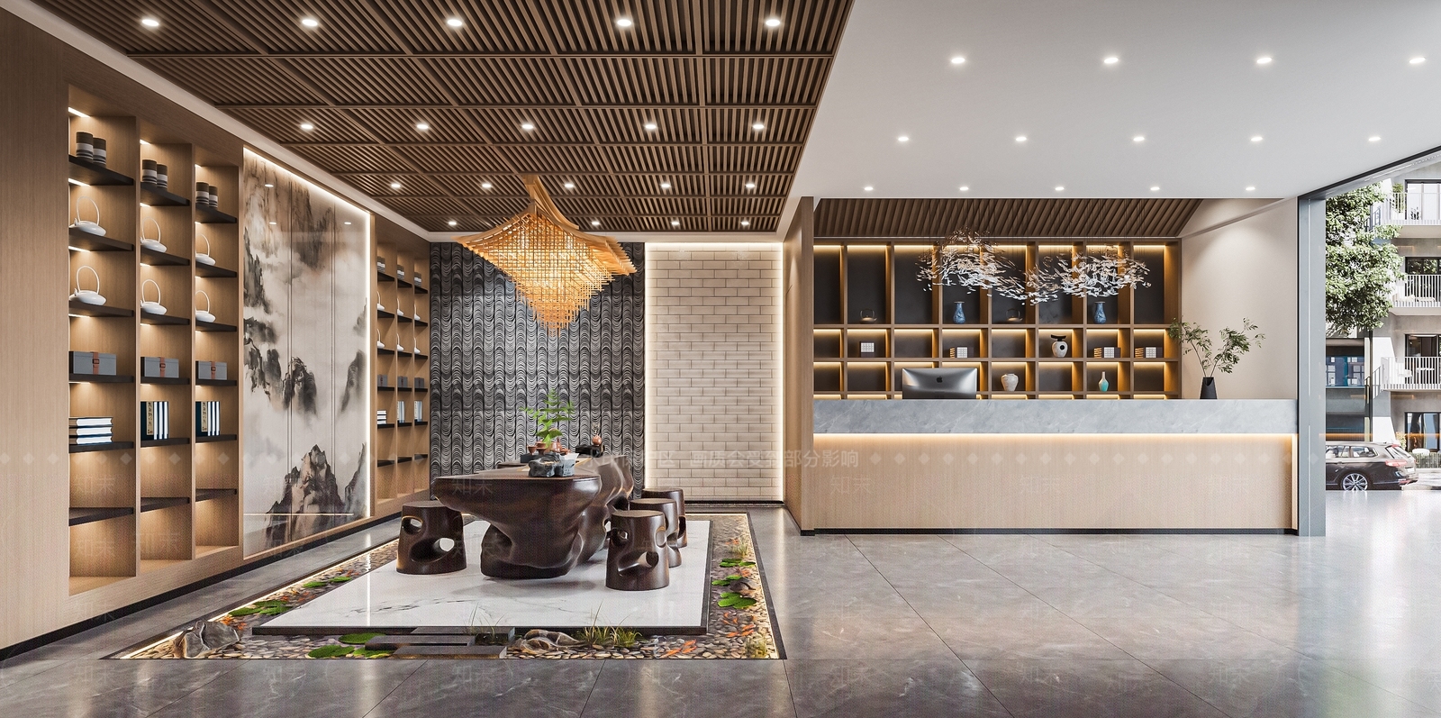 新中式茶叶店SU模型下载【ID:1112202477】