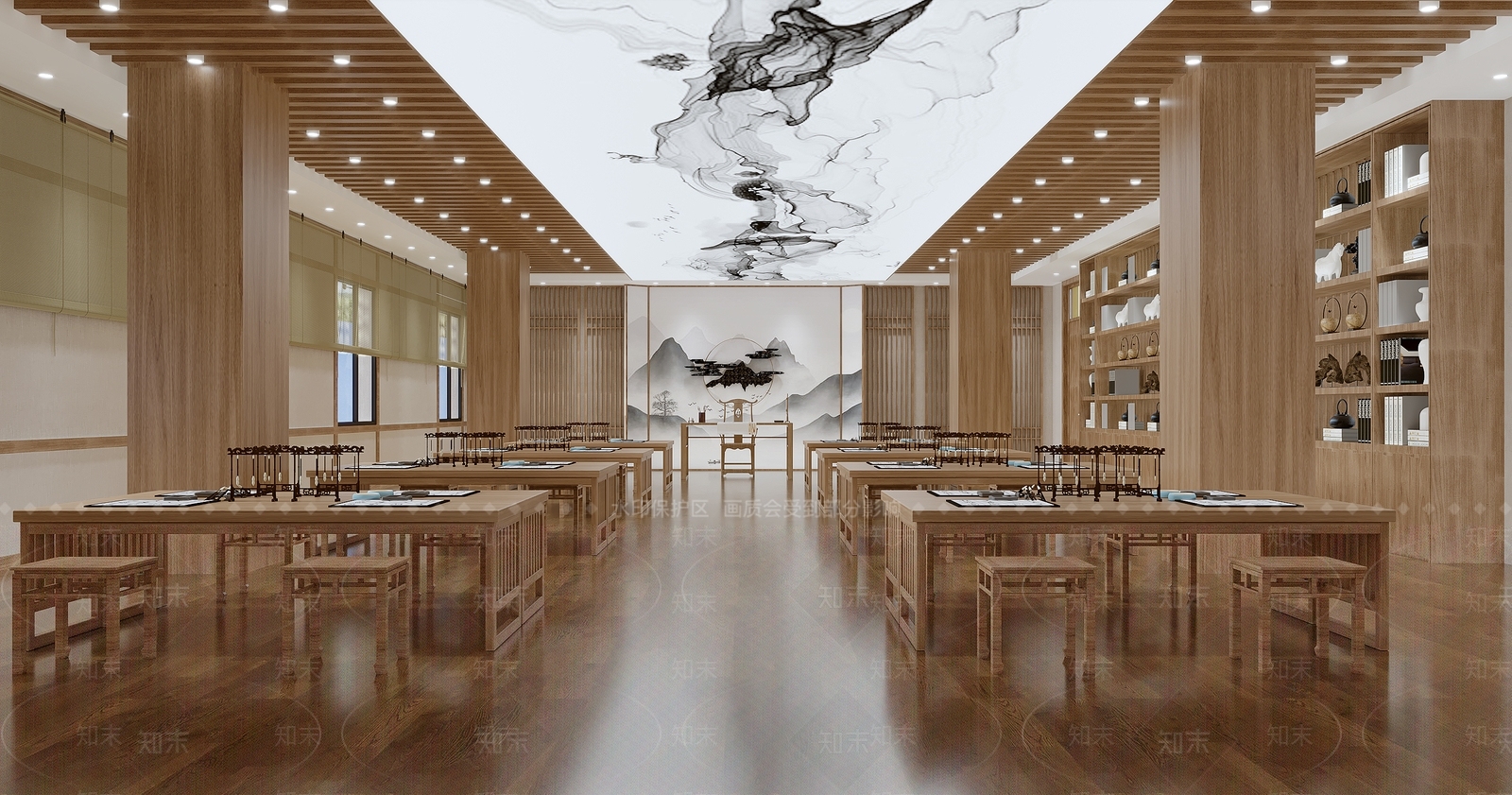 新中式书法教室3D模型下载【ID:1112117568】