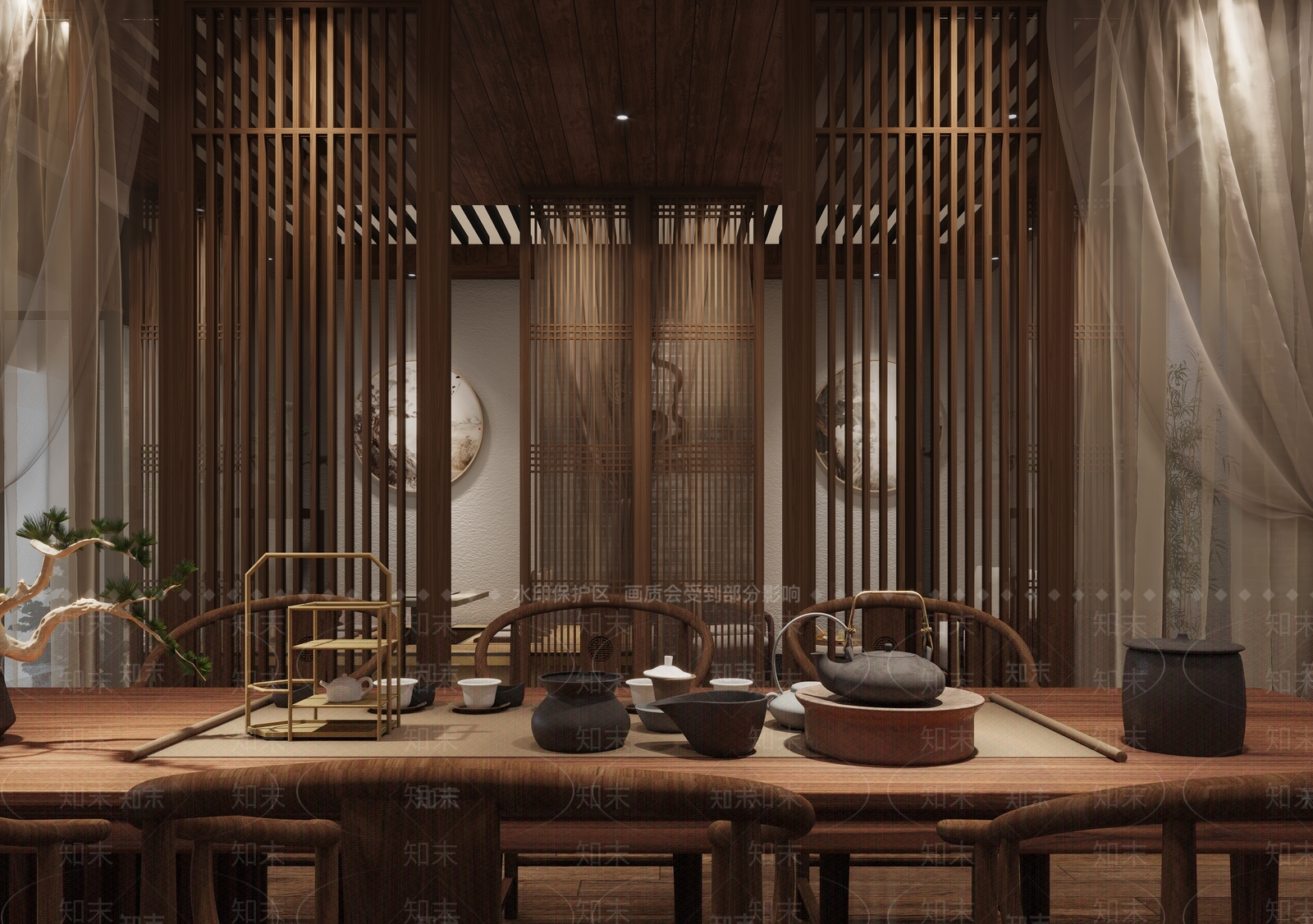 新中式茶馆3D模型下载【ID:1112118723】
