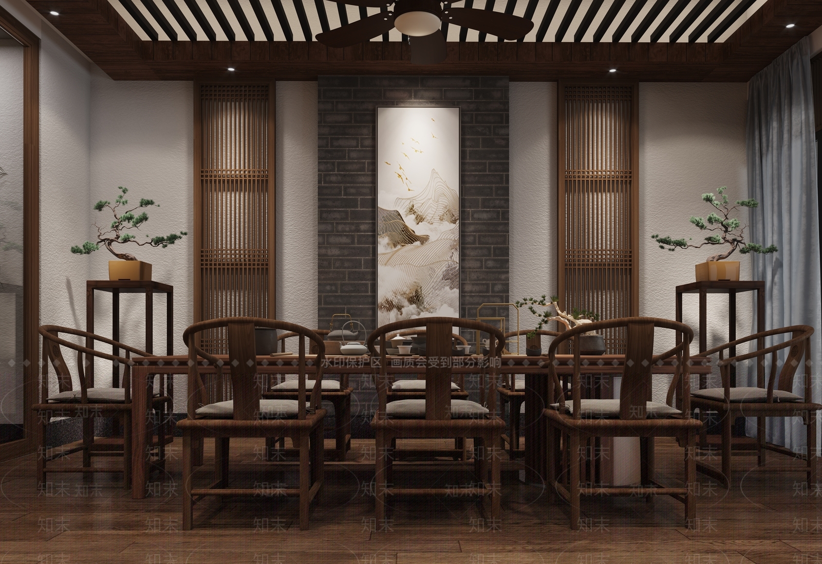 新中式茶馆3D模型下载【ID:1112118723】