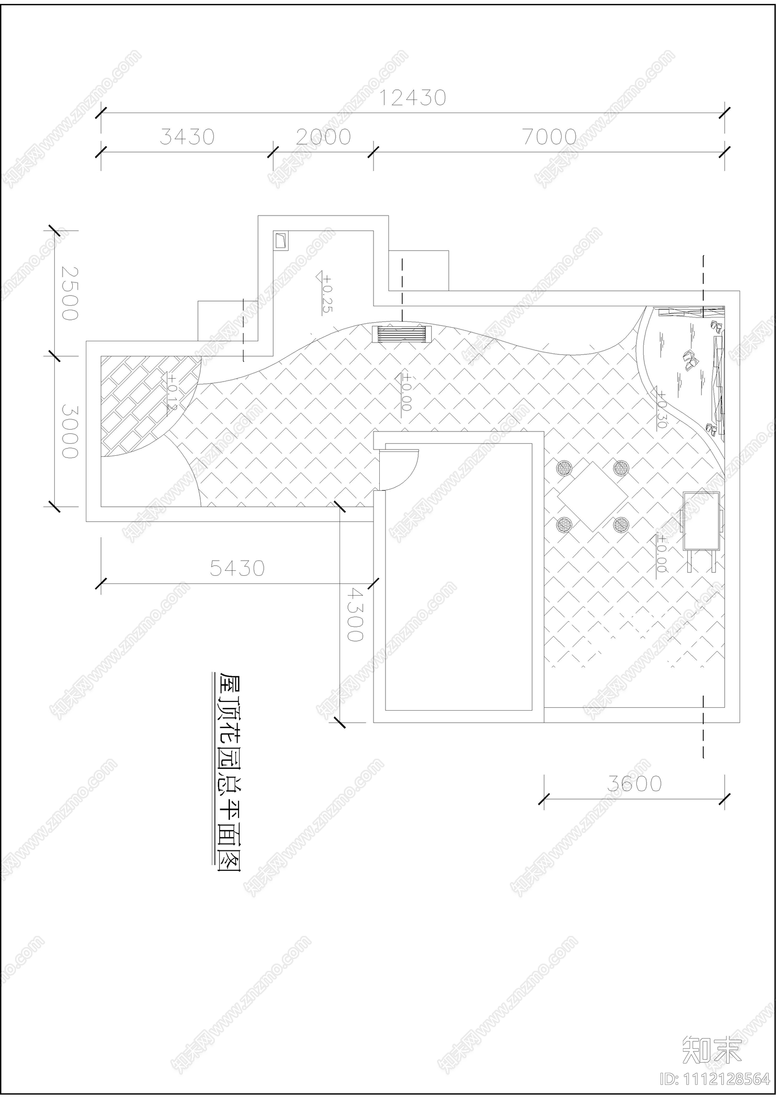 小区屋顶花园设计平立面图施工图下载【ID:1112128564】