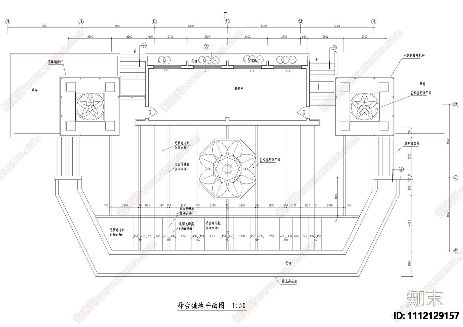 室外舞台详图cad施工图下载【ID:1112129157】