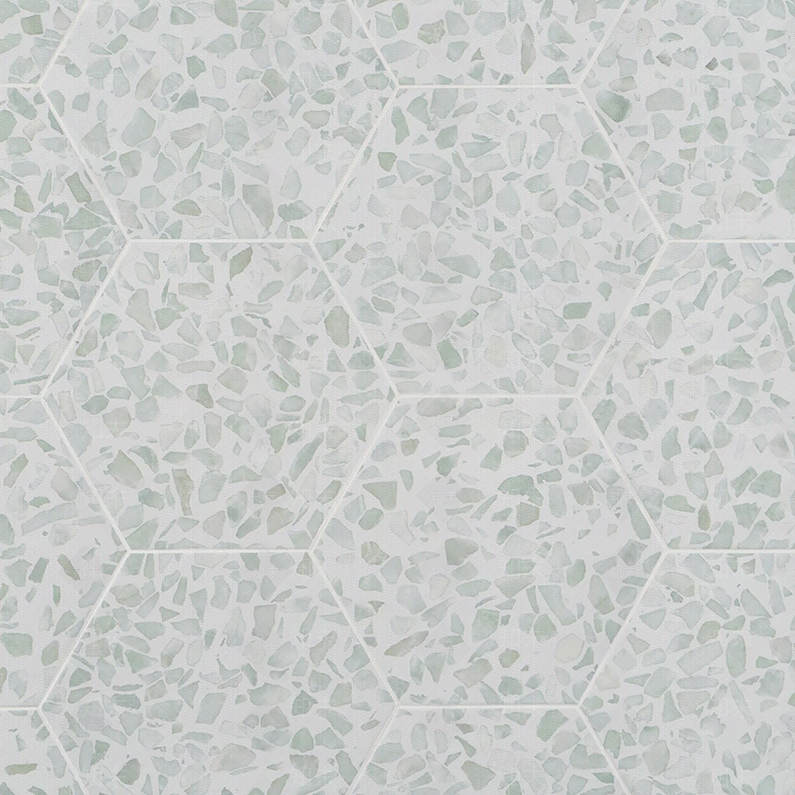 薄荷绿亚光水磨石六角砖贴图下载【ID:1112129679】