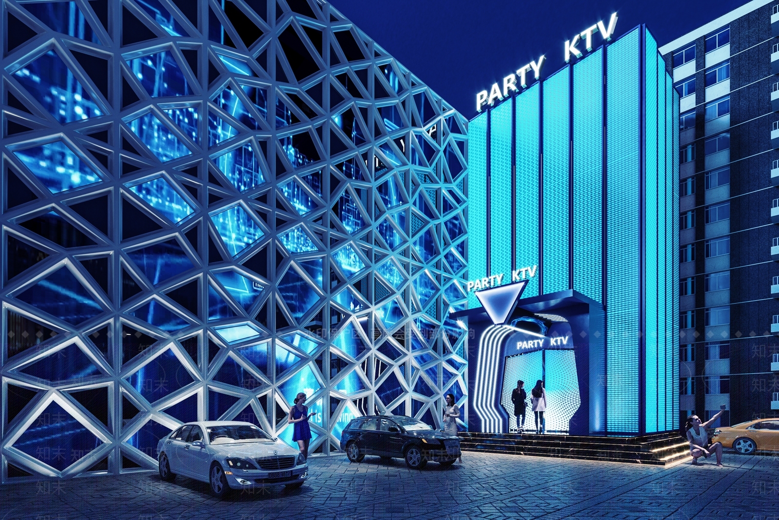 现代KTV门头门面3D模型下载【ID:1112253129】