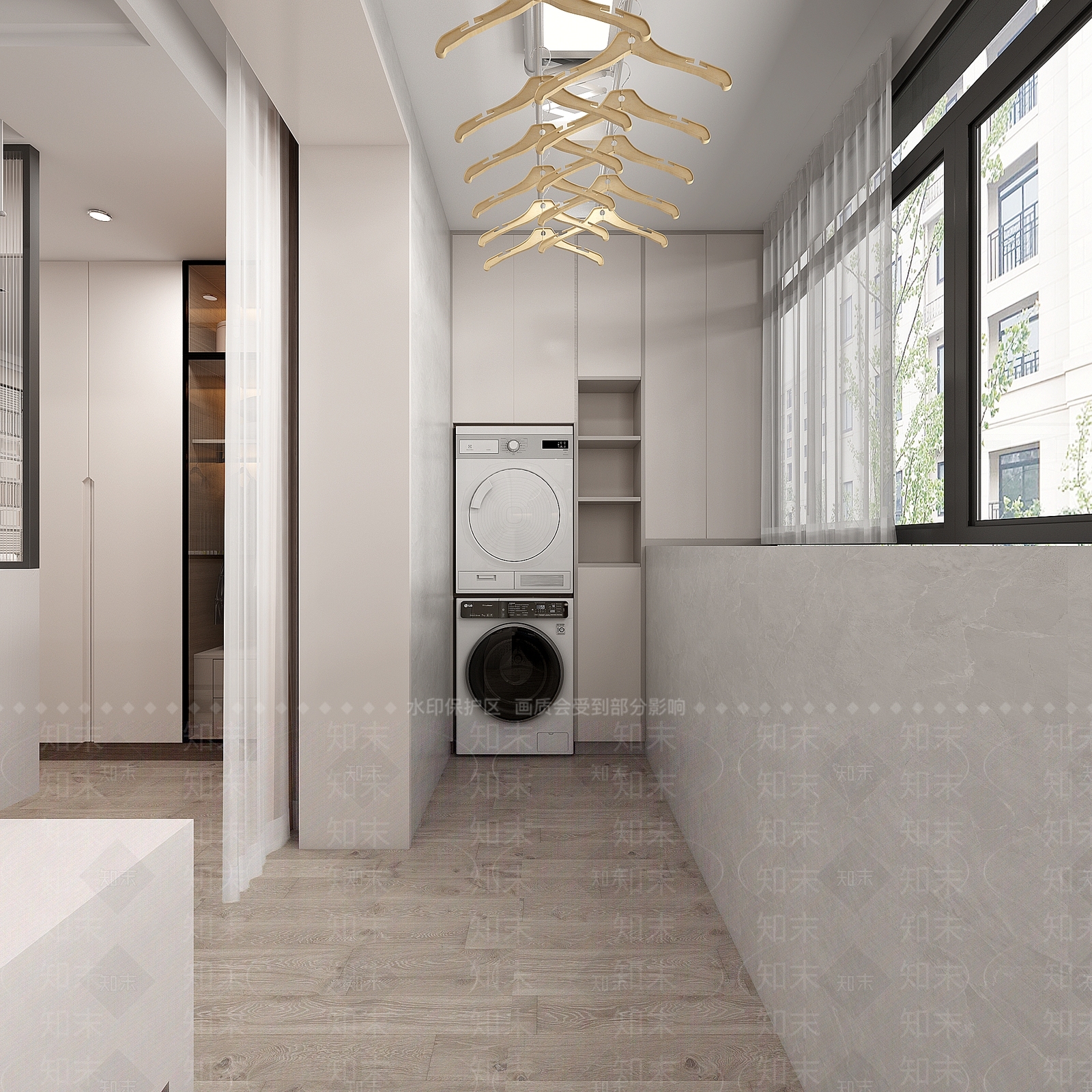 现代家居阳台3D模型下载【ID:1112132708】