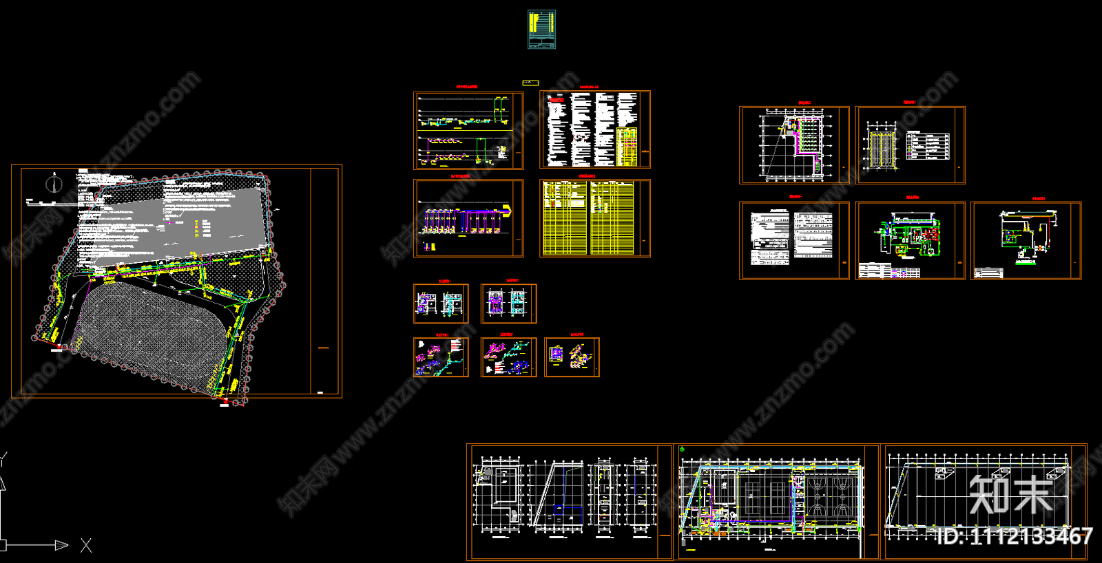 一层体育馆建筑给排水图纸cad施工图下载【ID:1112133467】