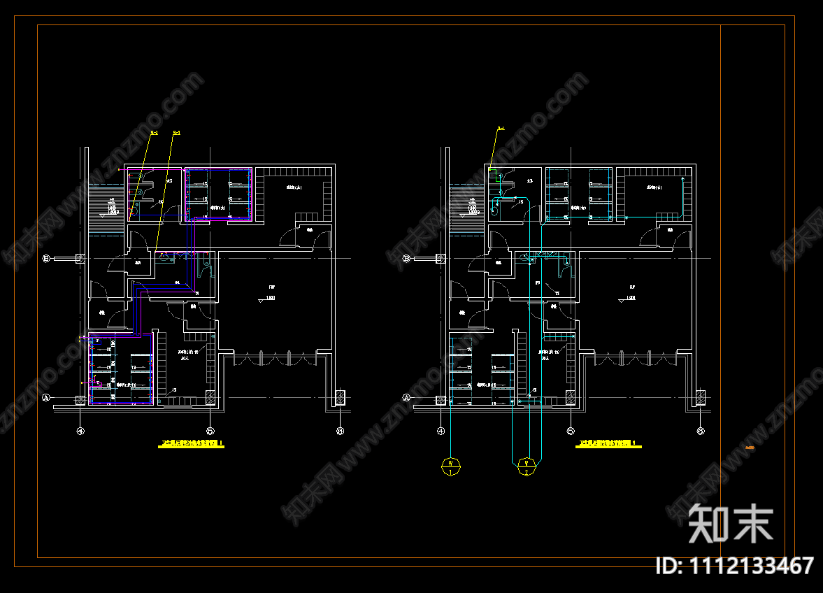 一层体育馆建筑给排水图纸cad施工图下载【ID:1112133467】