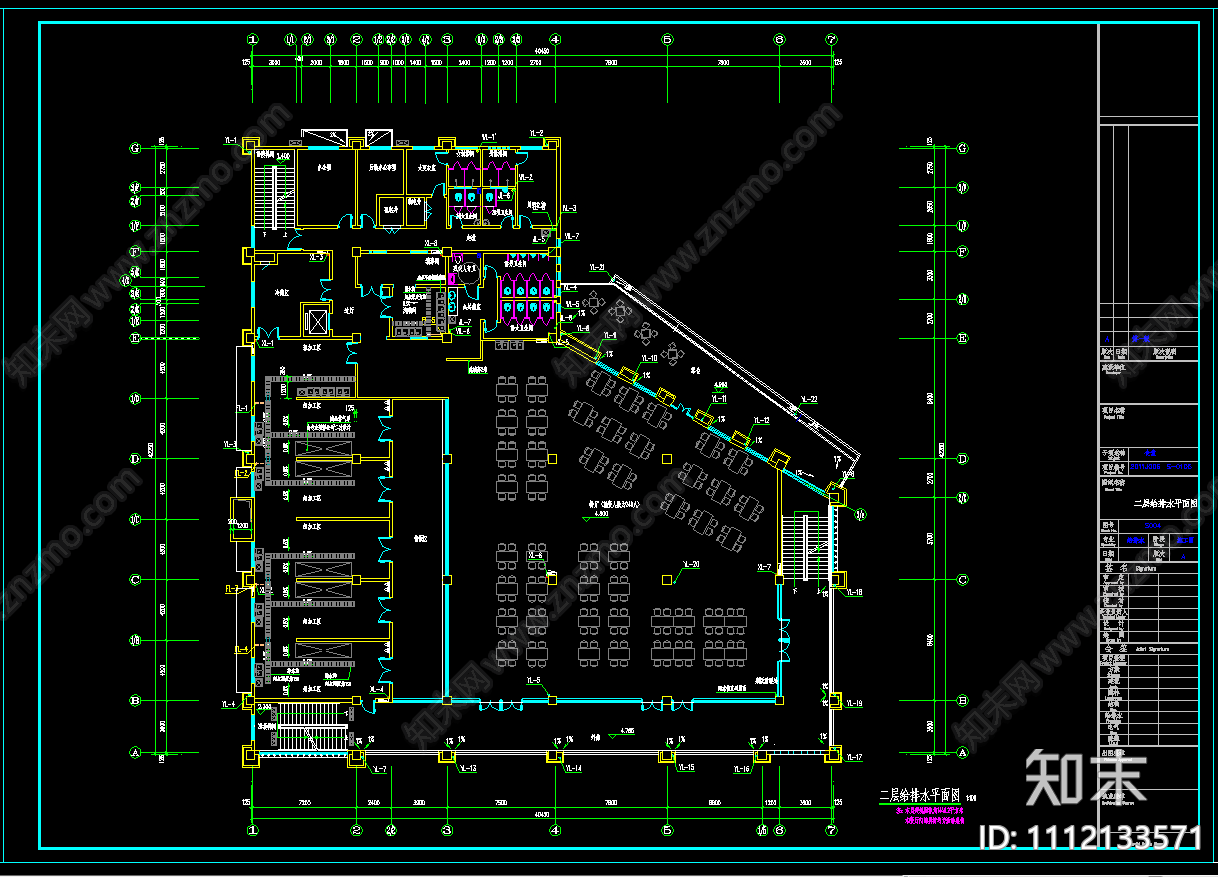 产业园配套食堂给排水施工图cad施工图下载【ID:1112133571】