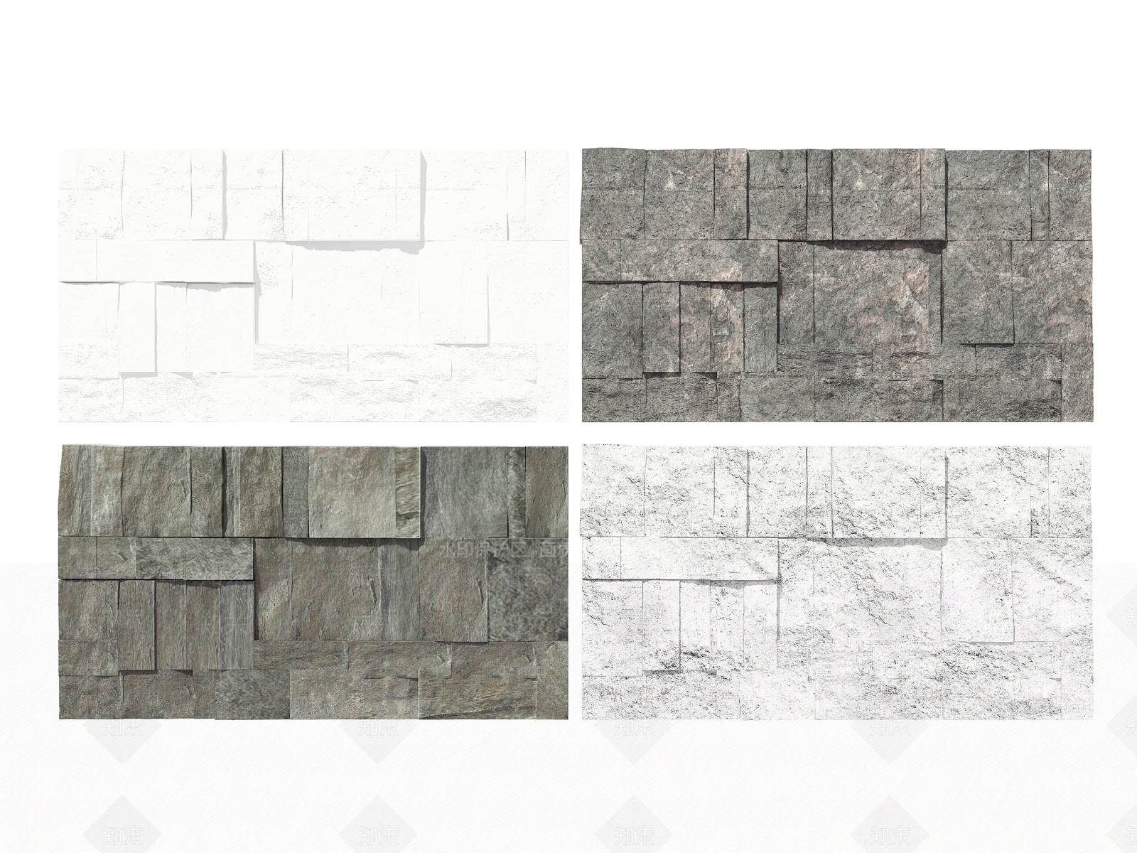 现代文化石背景墙3D模型下载【ID:1112134060】