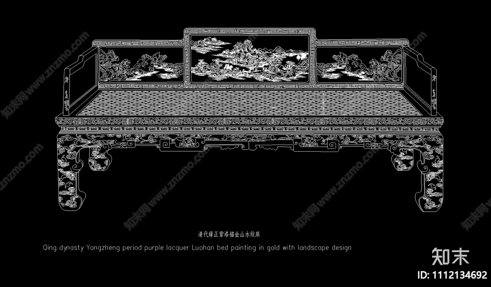 20款明清中式古典家具床榻类CAD施工图下载【ID:1112134692】