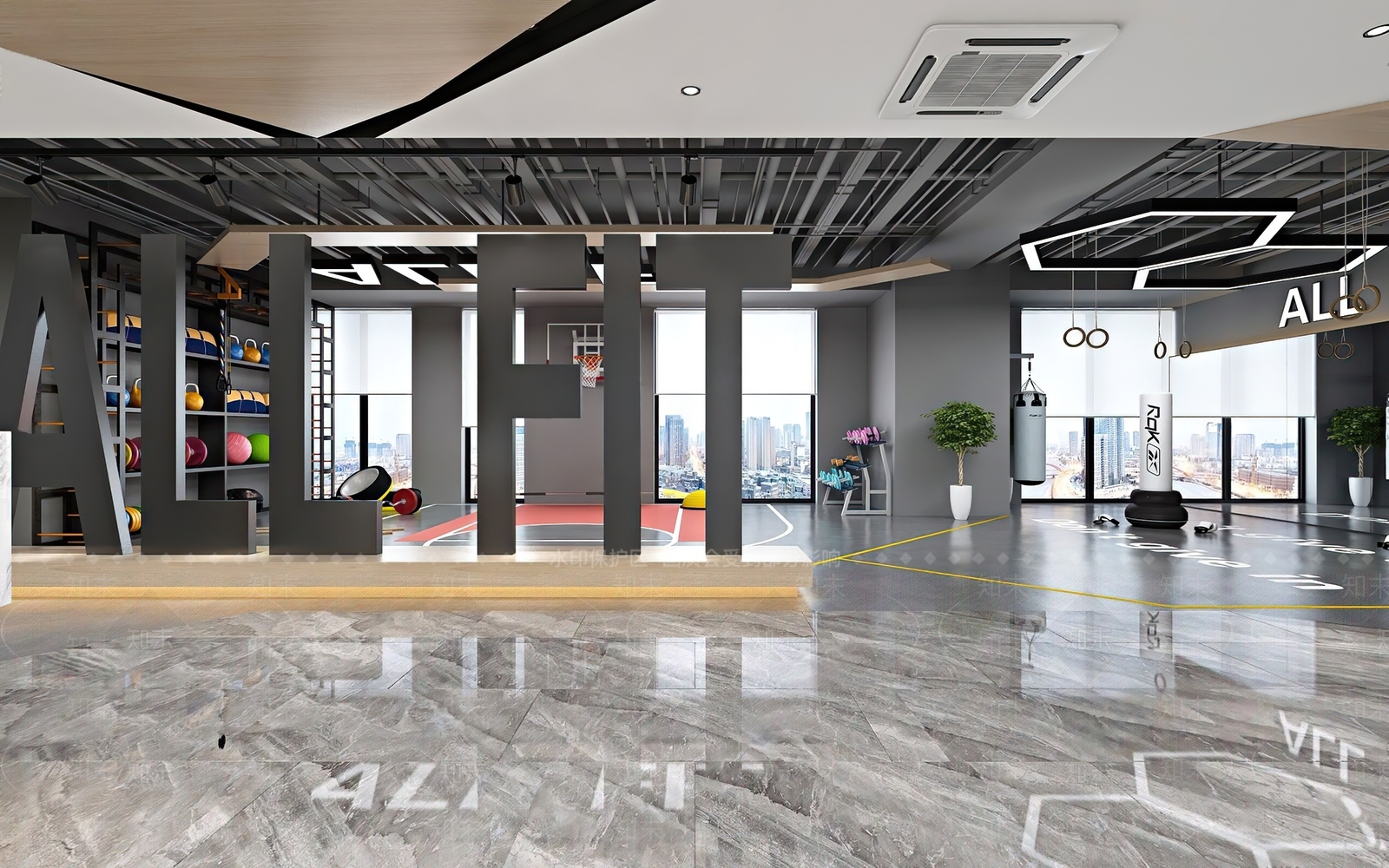 现代健身房3D模型下载【ID:1112147506】