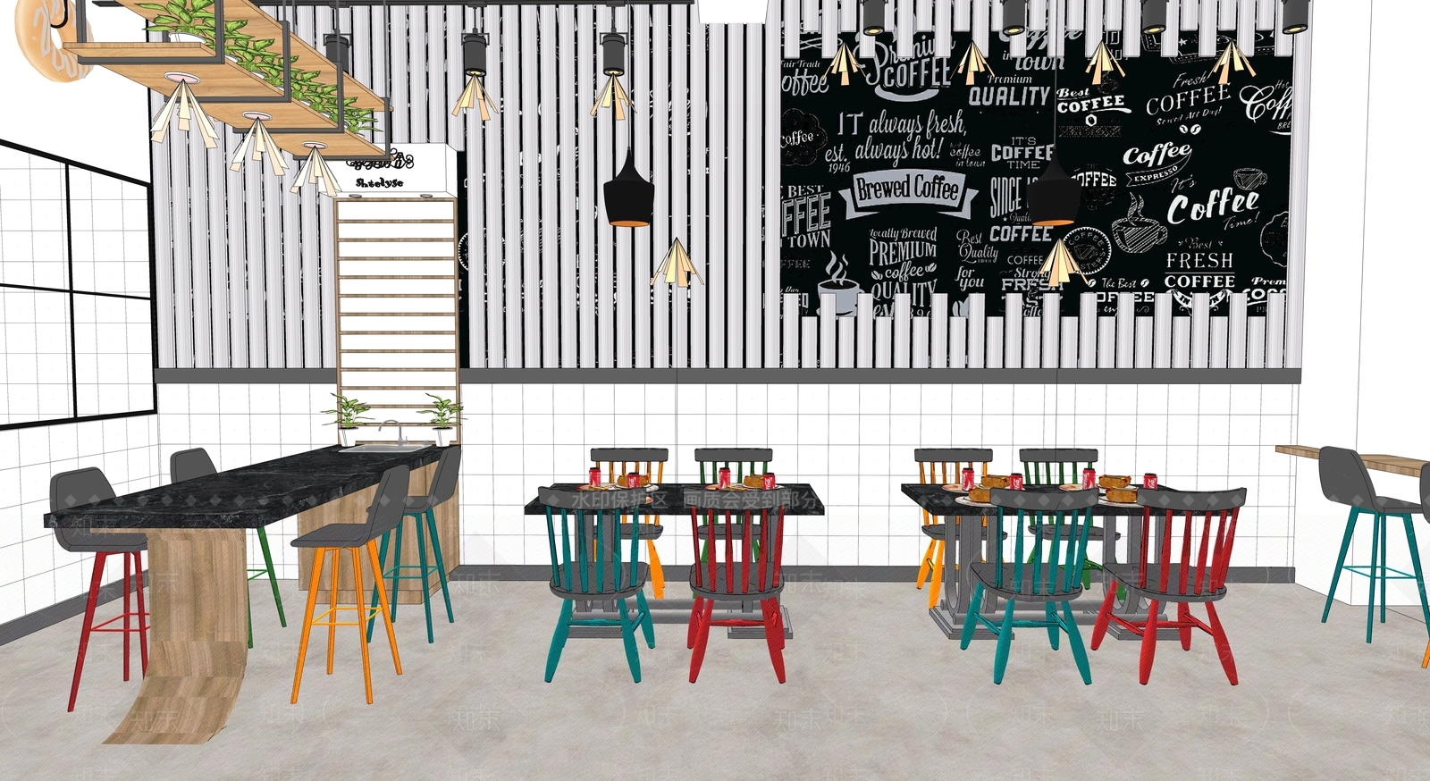 现代快餐店SU模型下载【ID:1112148379】