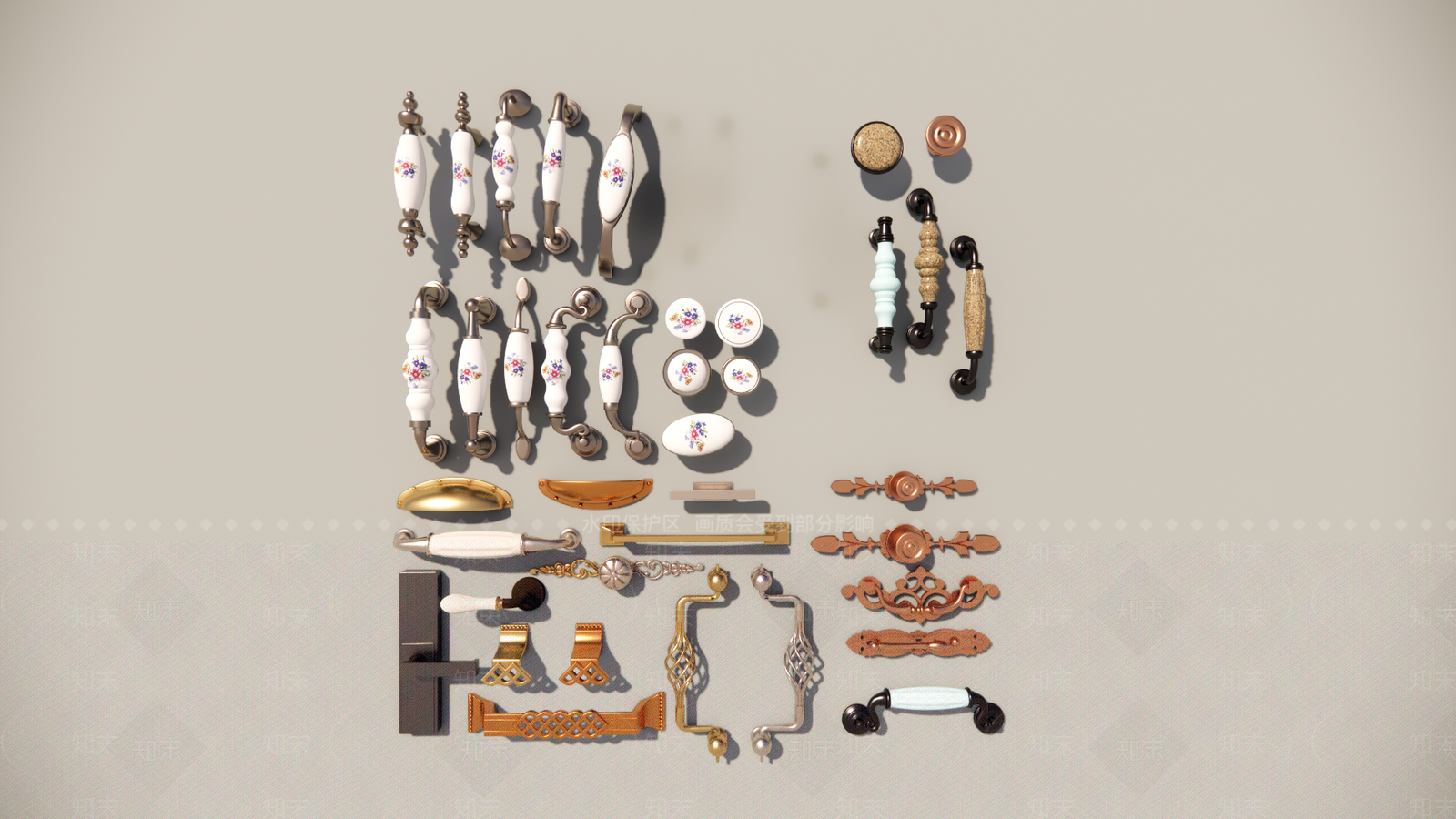 欧式门把手SU模型下载【ID:1112148403】