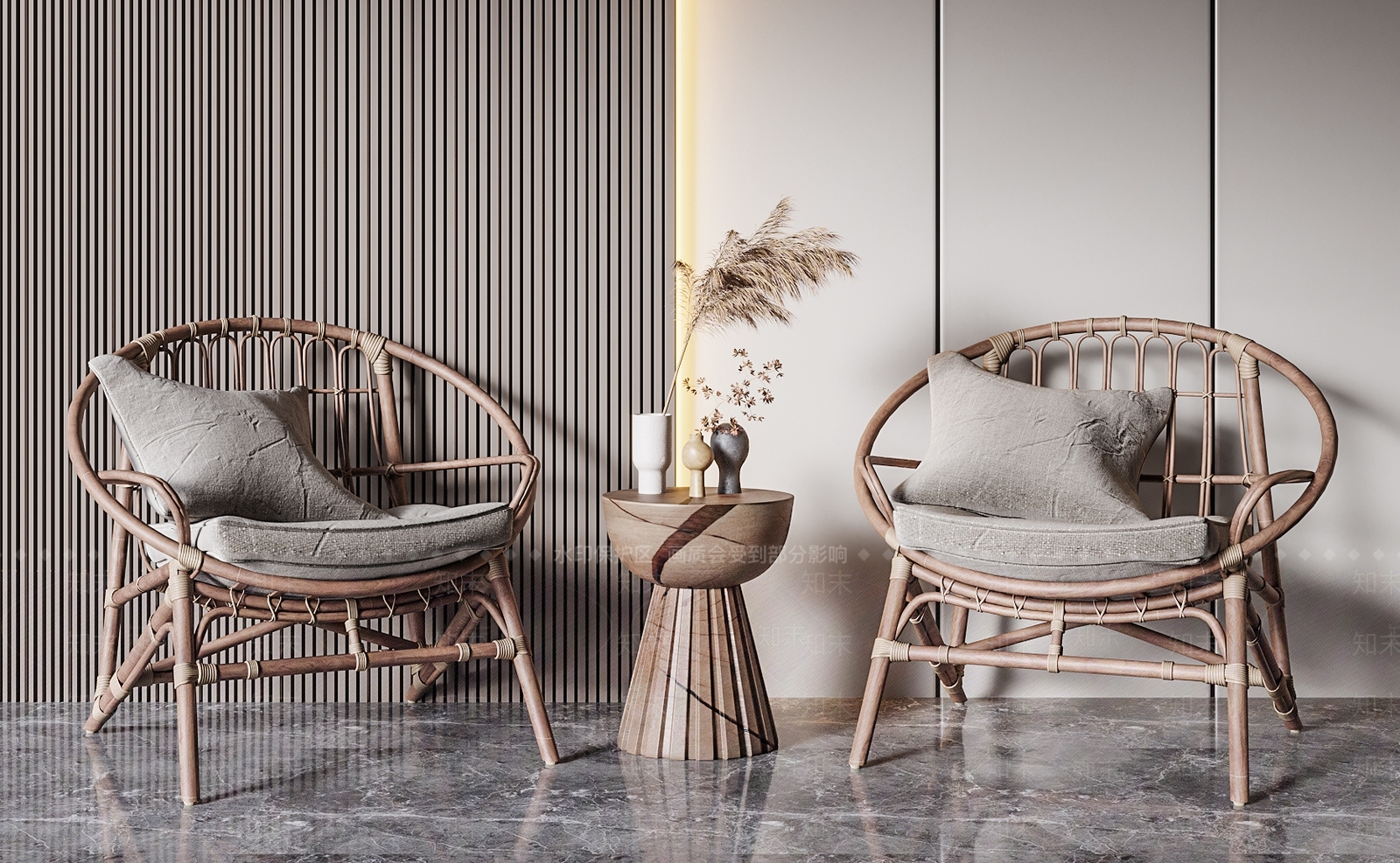 现代休闲藤椅SU模型下载【ID:1112149155】