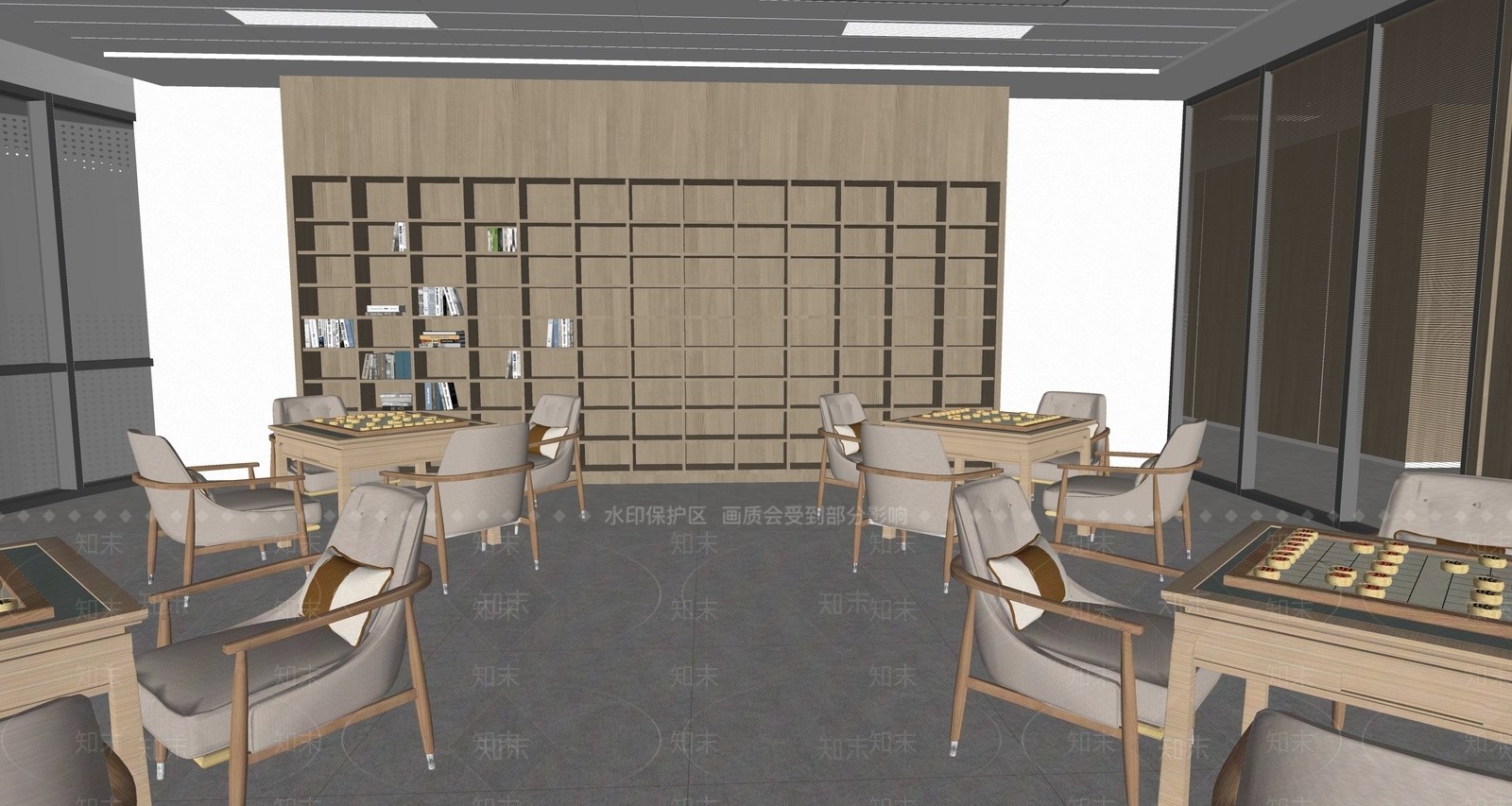 新中式棋牌室SU模型下载【ID:1112151943】