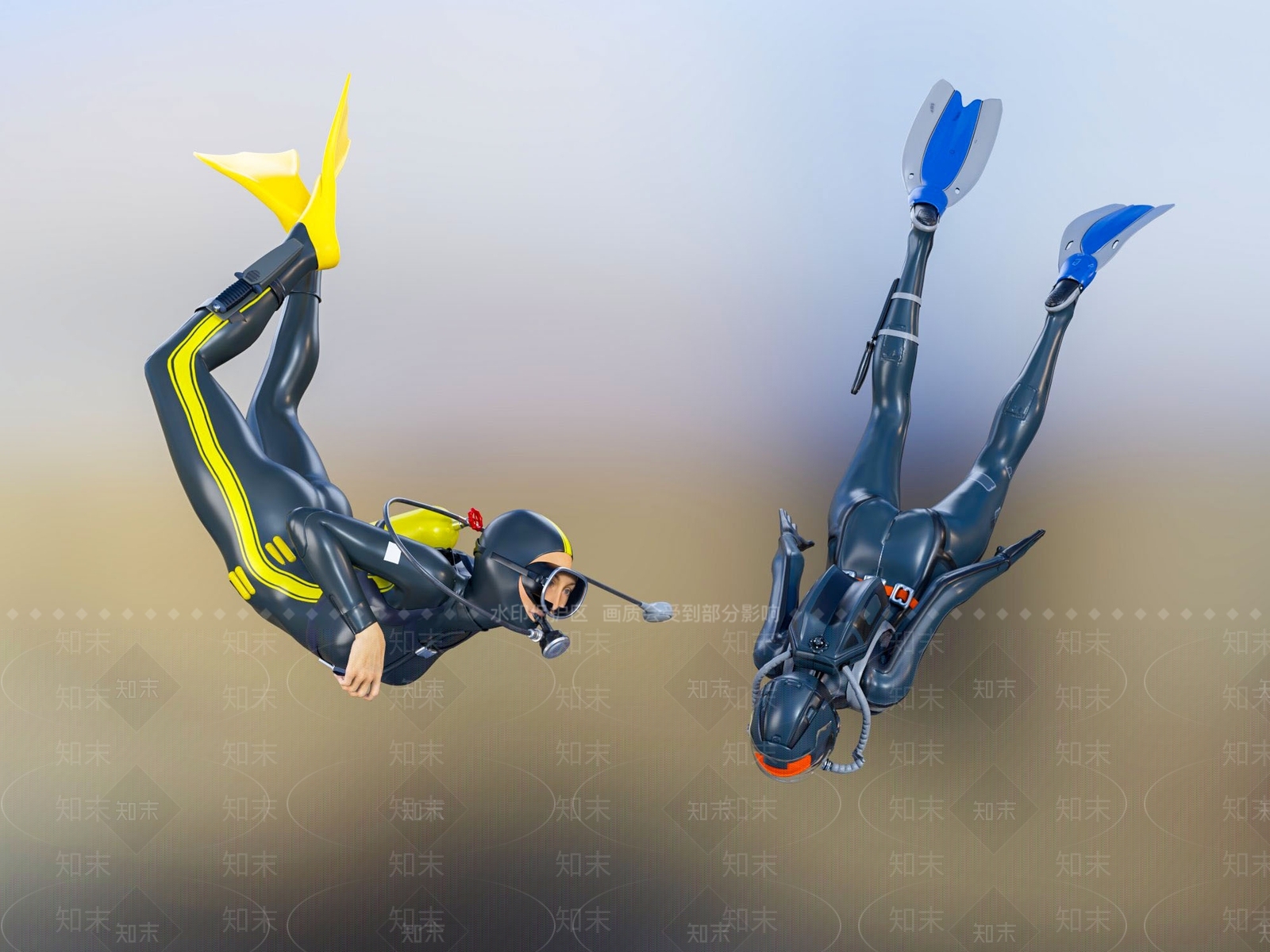 现代潜水员3D模型下载【ID:1112153173】