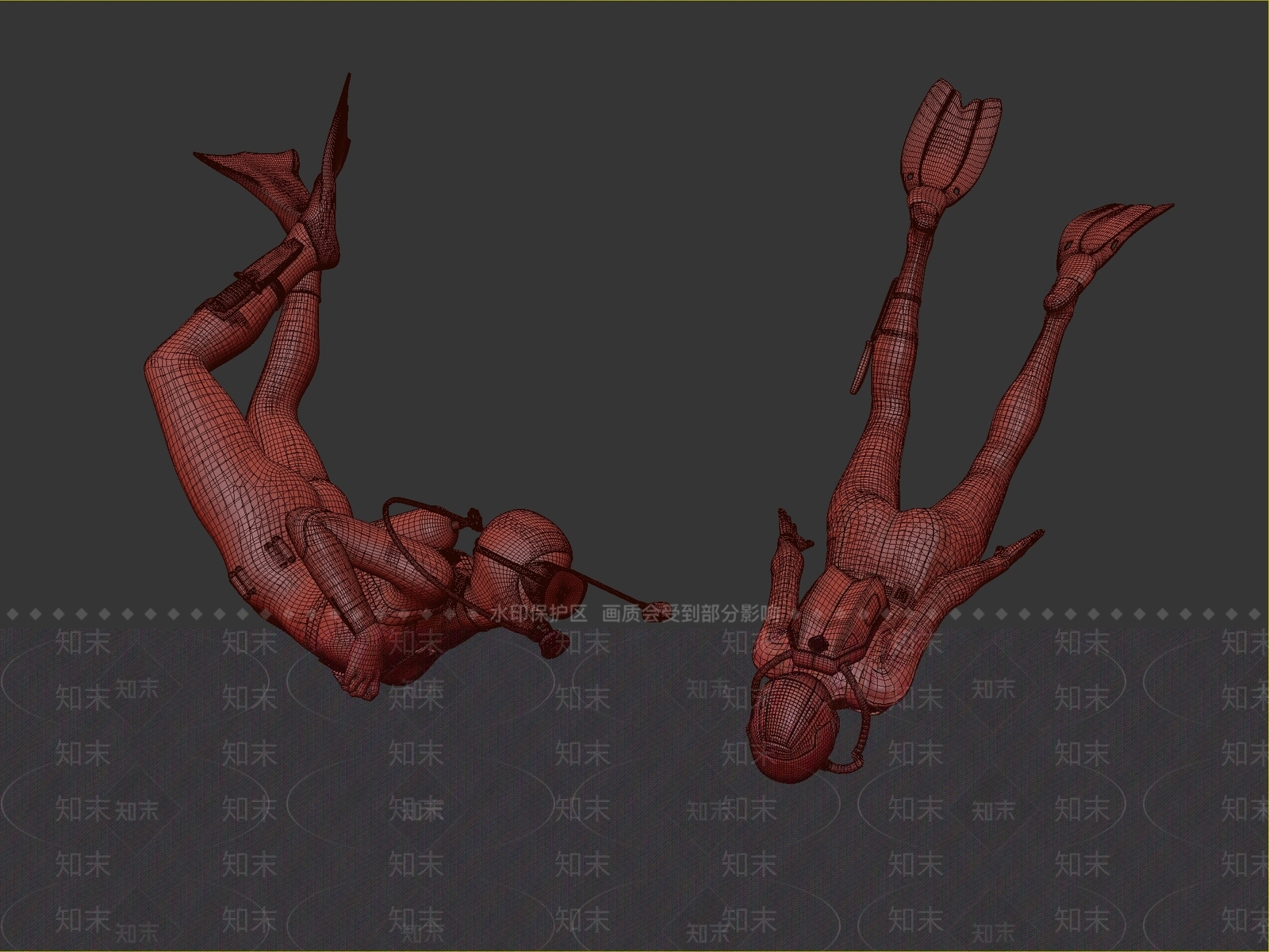 现代潜水员3D模型下载【ID:1112153173】