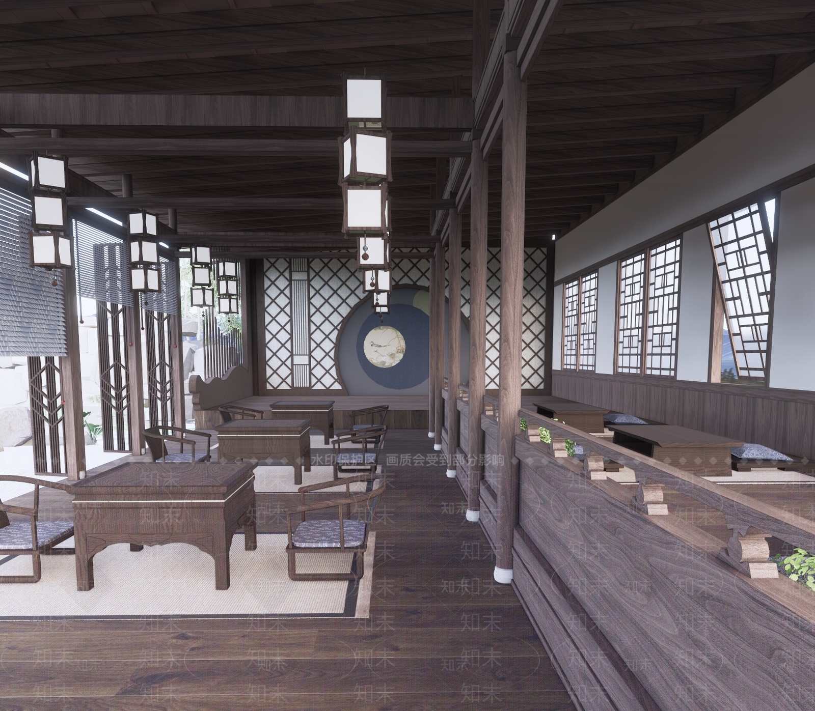 中式茶室SU模型下载【ID:1112157673】