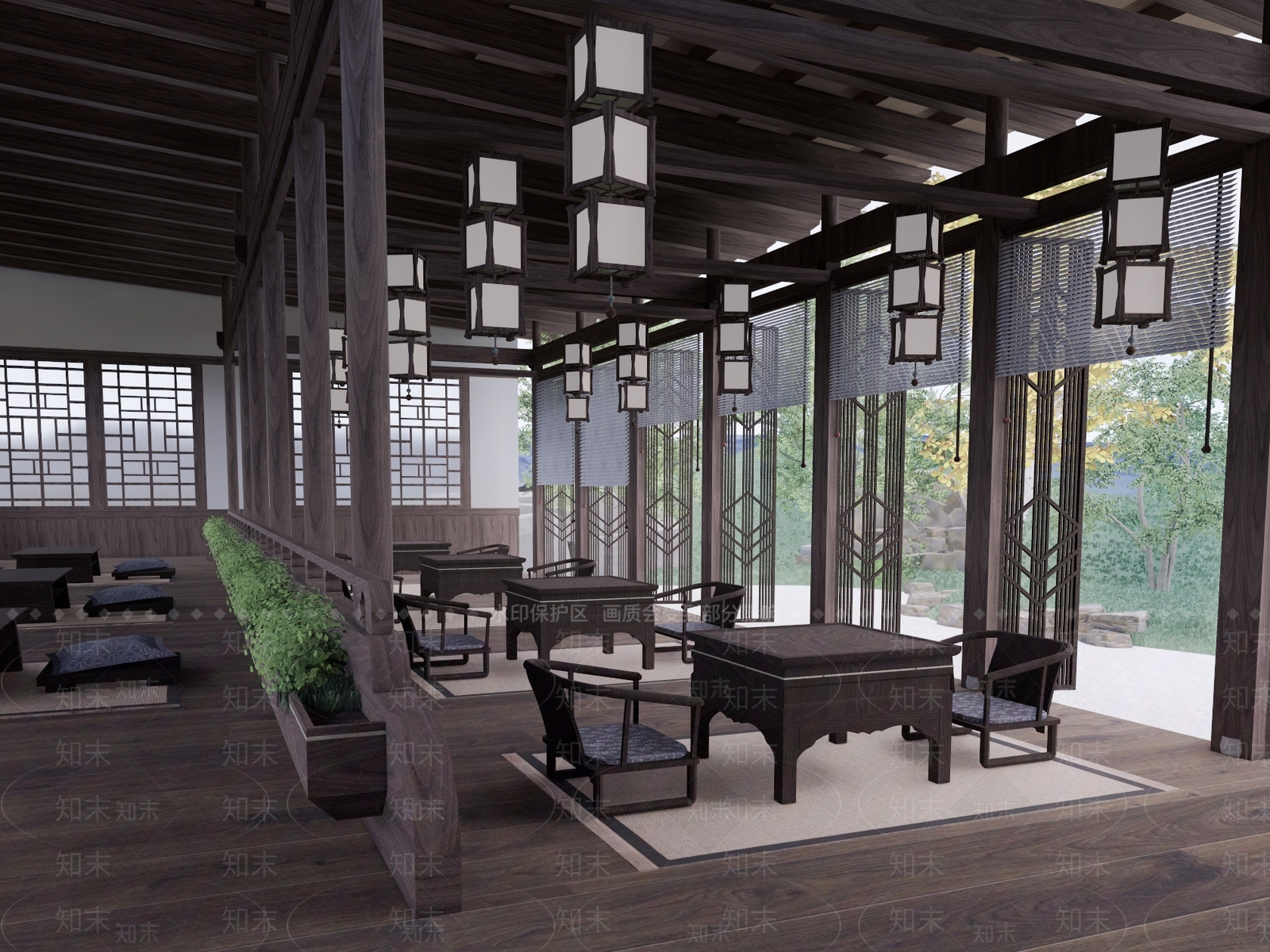 中式茶室SU模型下载【ID:1112157673】