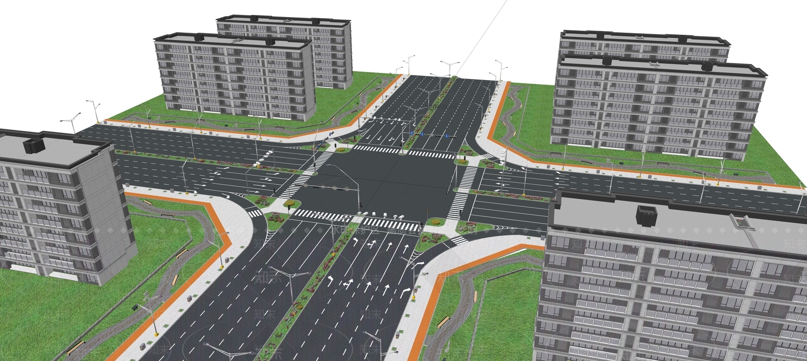 现代道路SU模型下载【ID:1112158866】