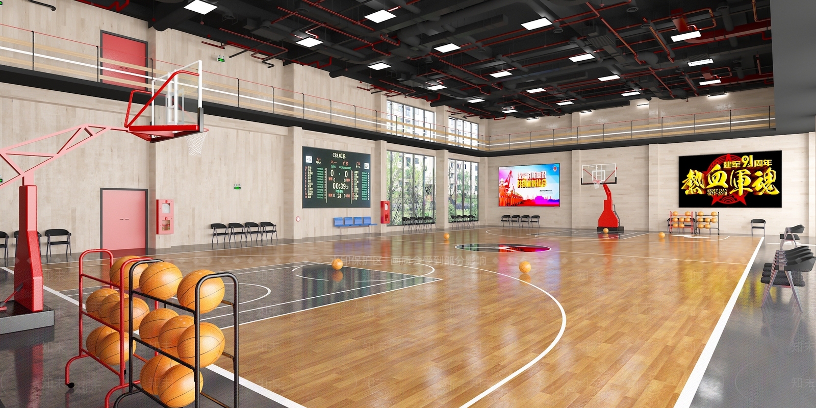 现代篮球馆3D模型下载【ID:1112159908】