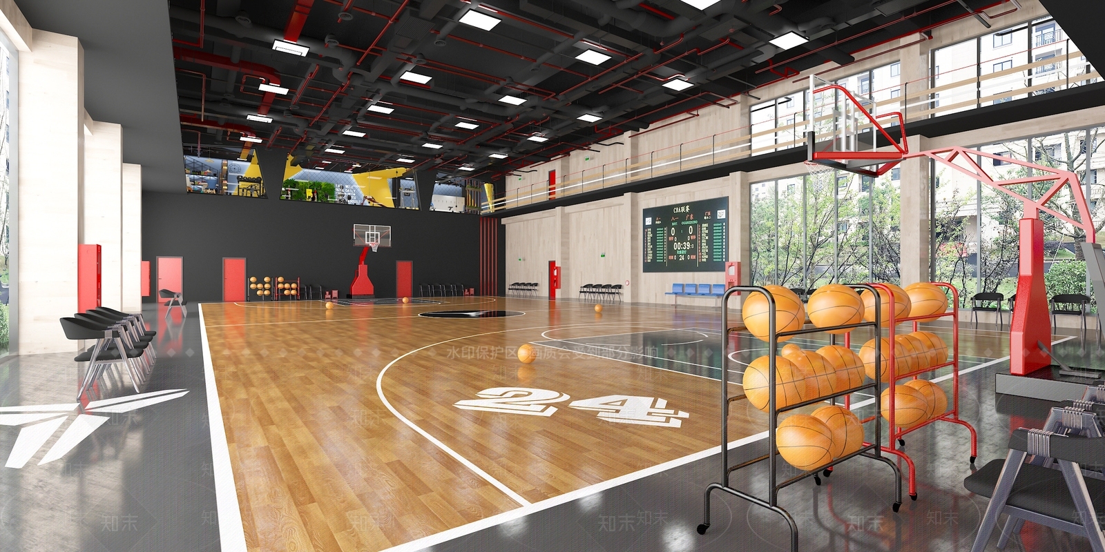 现代篮球馆3D模型下载【ID:1112159908】