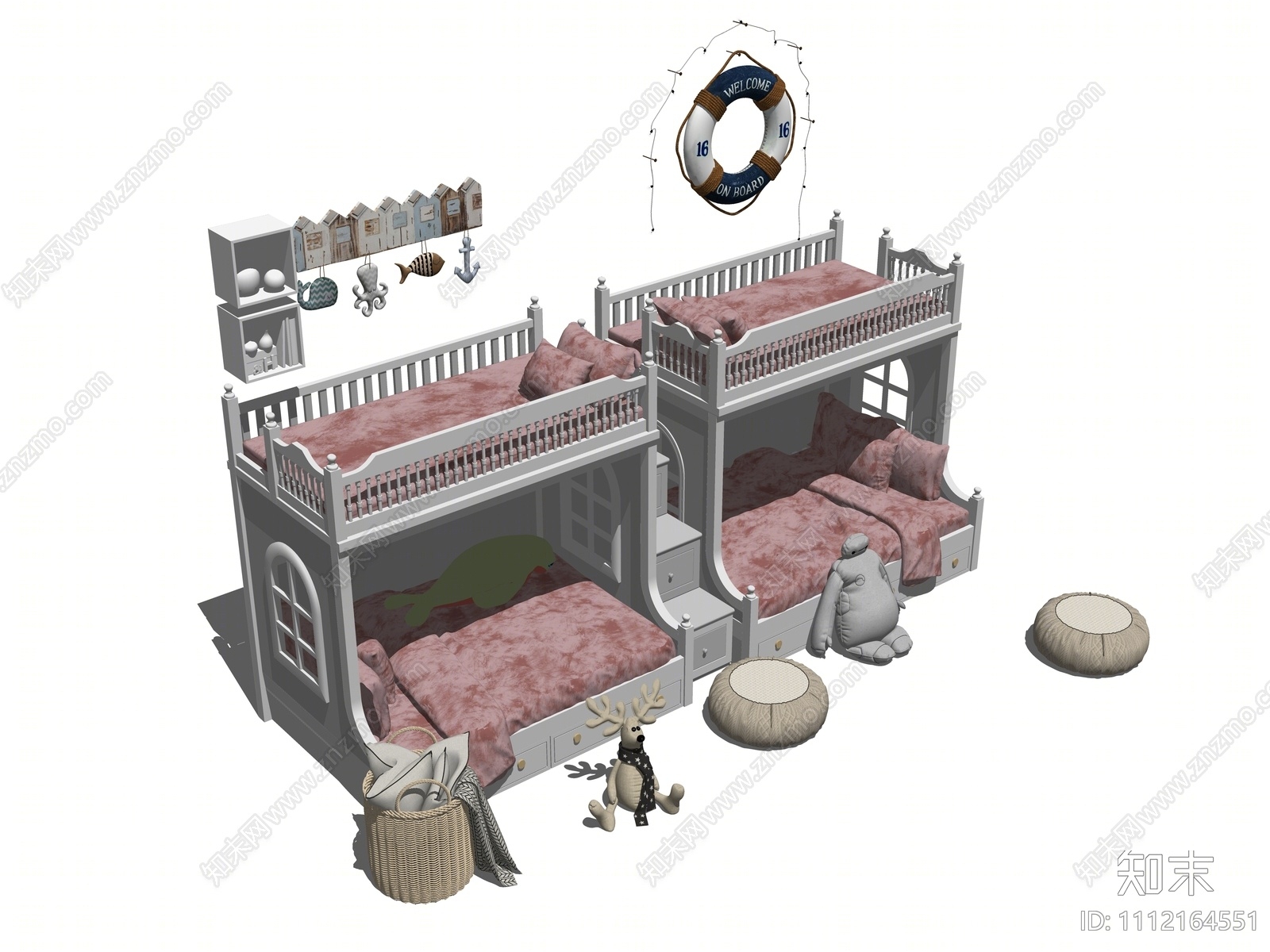 现代儿童床SU模型下载【ID:1112164551】