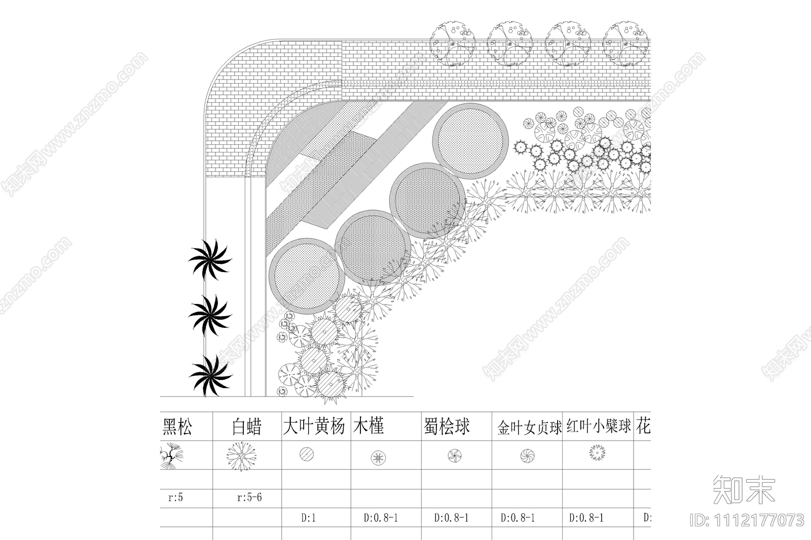 道路施工标准段景观绿化方案CAD施工图下载【ID:1112177073】