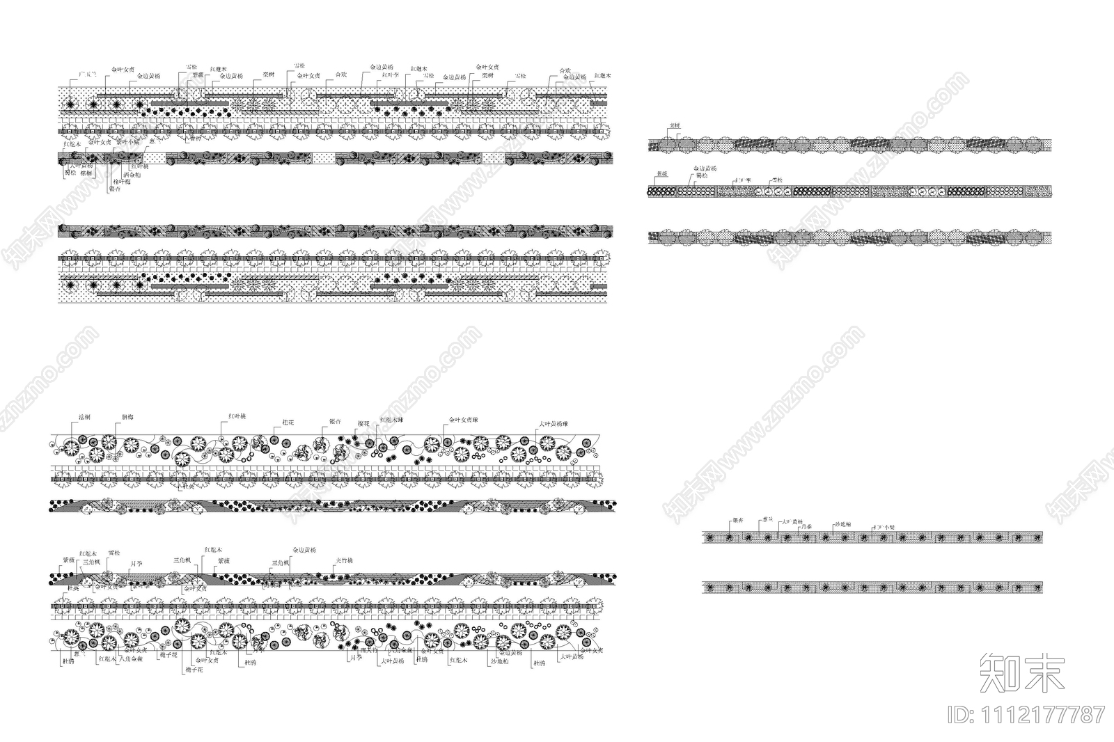绿化设计道路标准段平面图施工图下载【ID:1112177787】