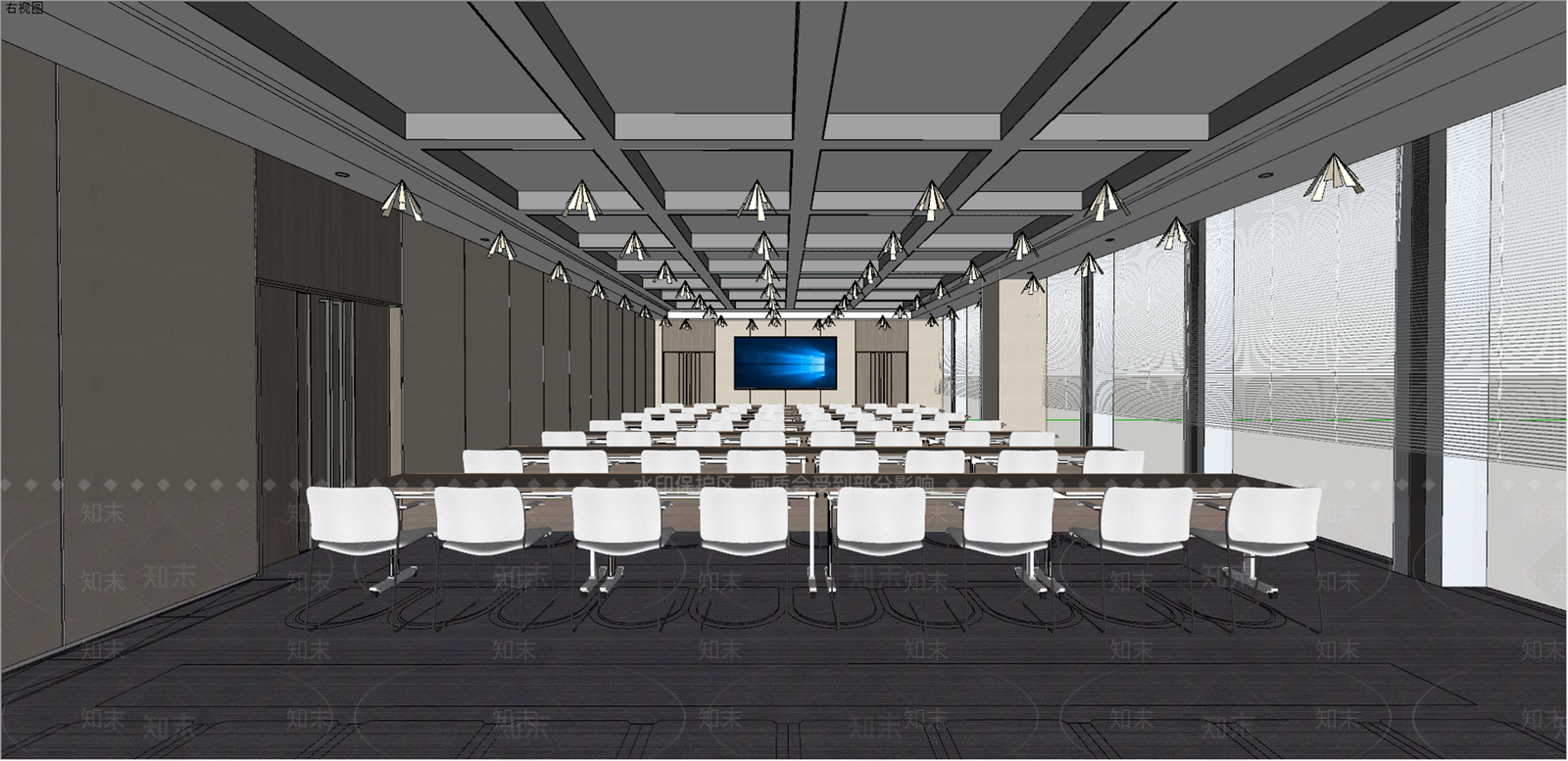 现代政府党建报告厅SU模型下载【ID:1112181656】