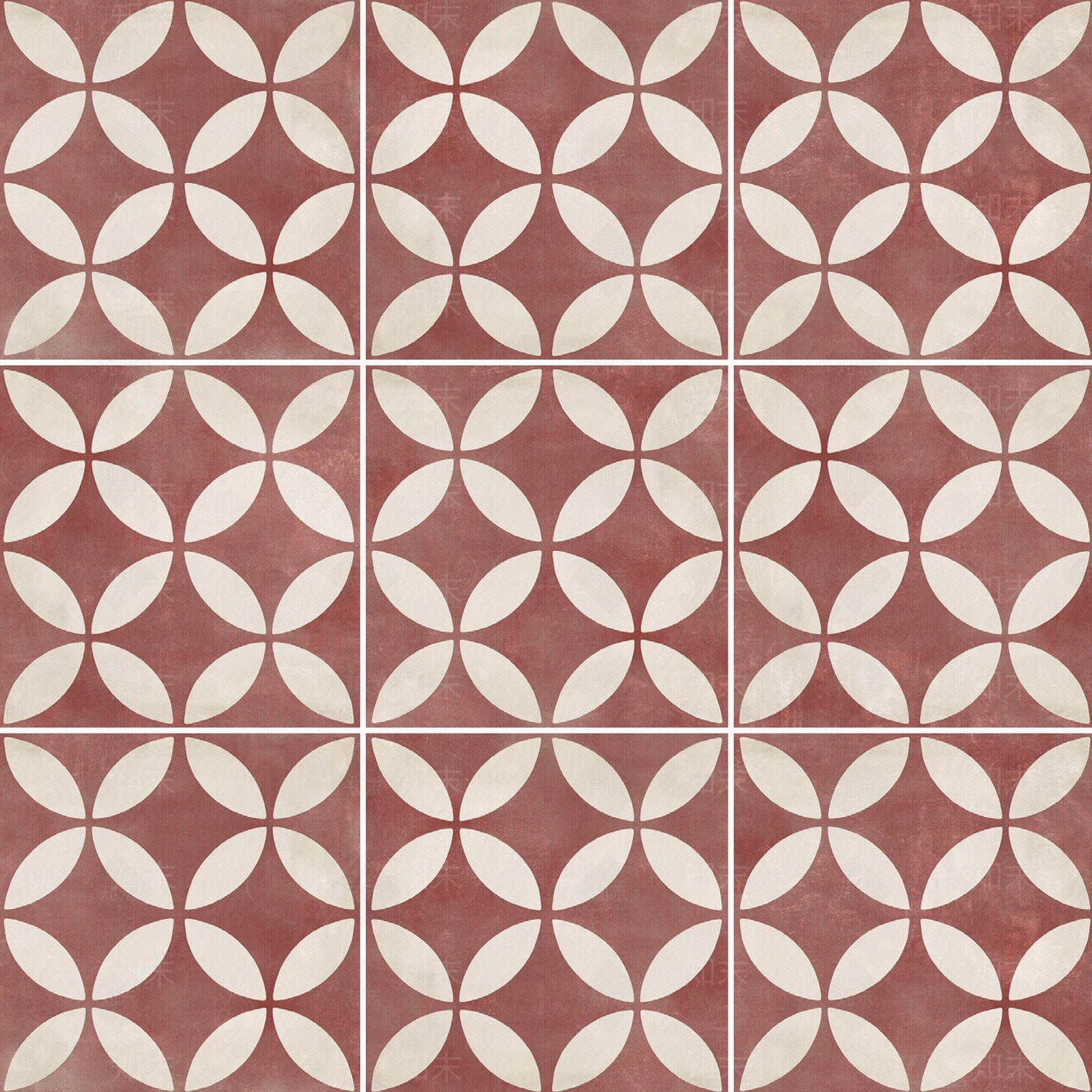 红色中式花纹花砖贴图下载【ID:1112181970】