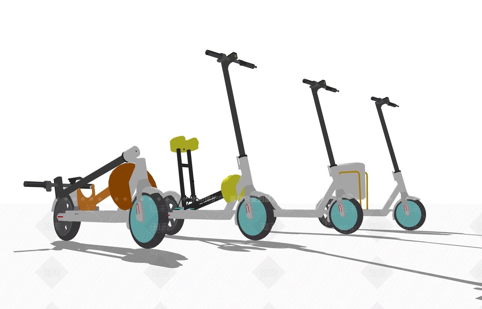 现代代驾折叠助力电动车SU模型下载【ID:1112190814】