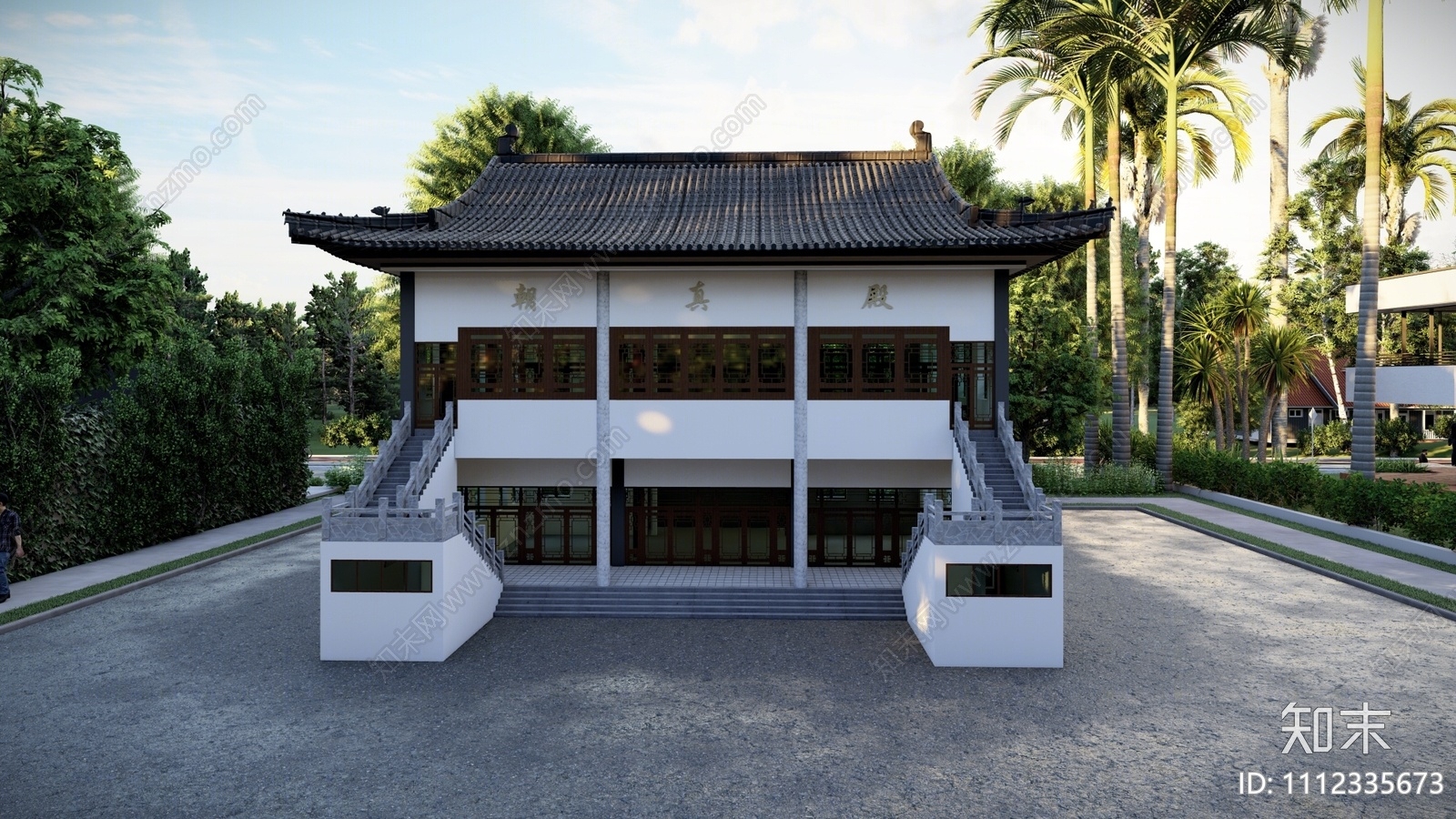 中式教堂清真寺建筑SU模型下载【ID:1112335673】