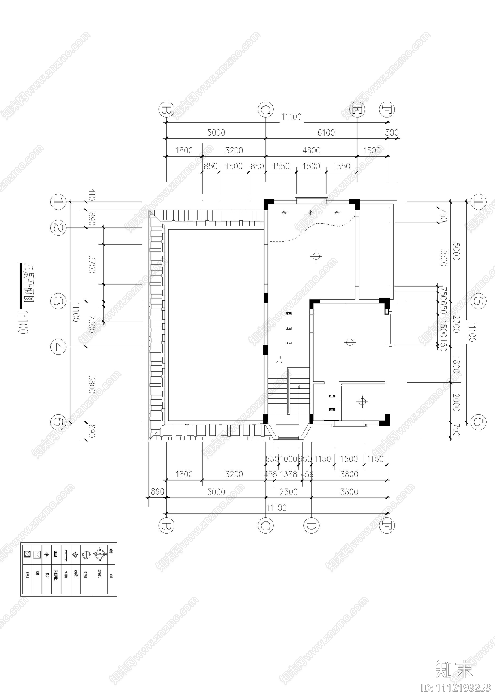 别墅设计平面图cad施工图下载【ID:1112193259】