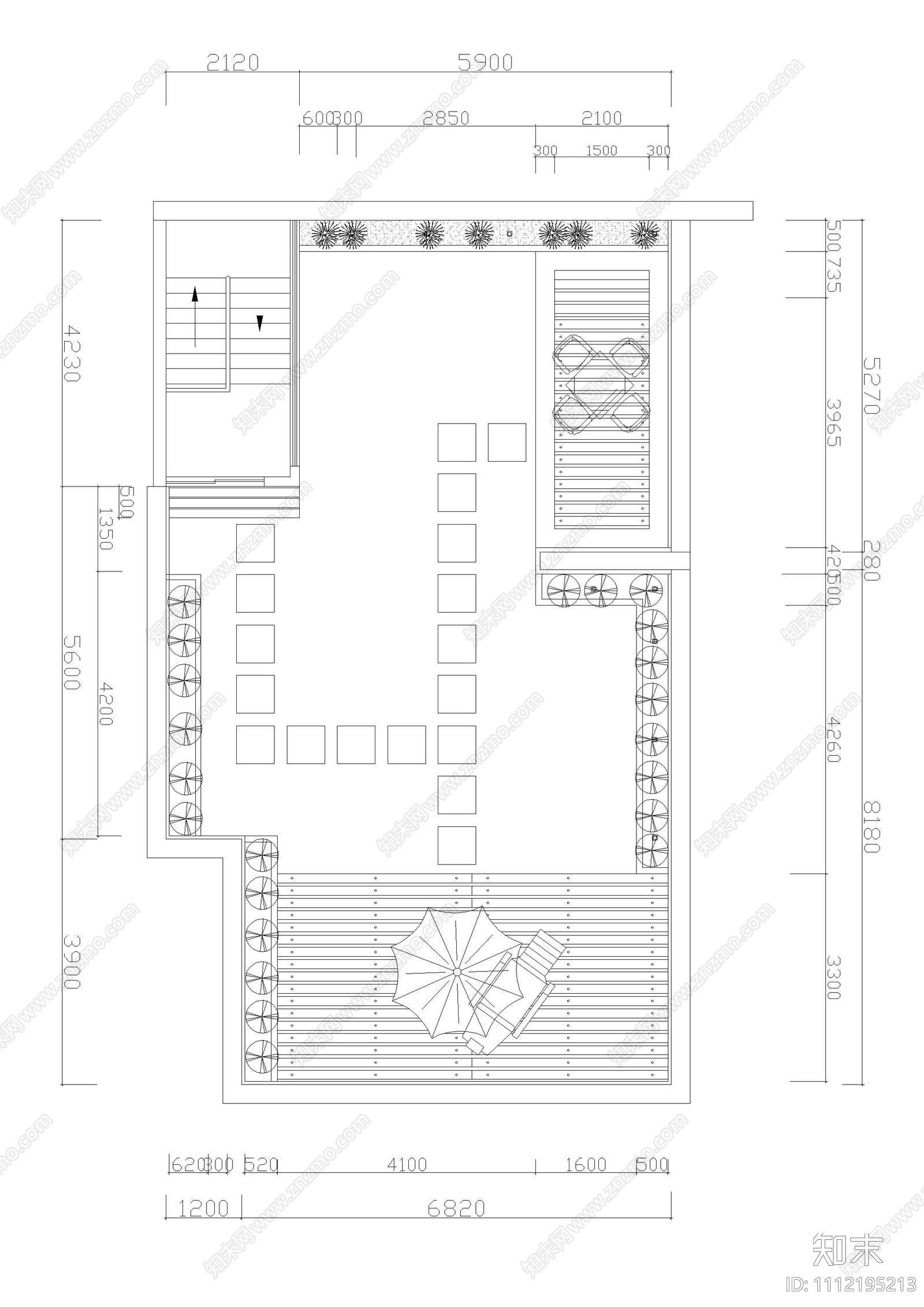 小区屋顶花园设计平立面图cad施工图下载【ID:1112195213】