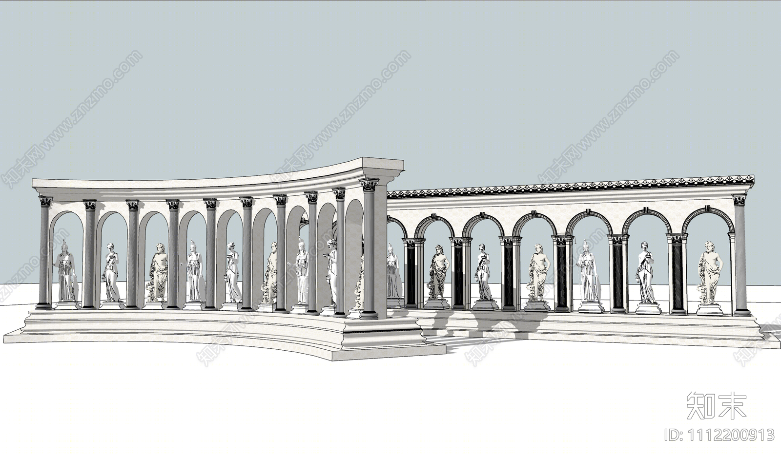 欧式罗马柱SU模型下载【ID:1112200913】
